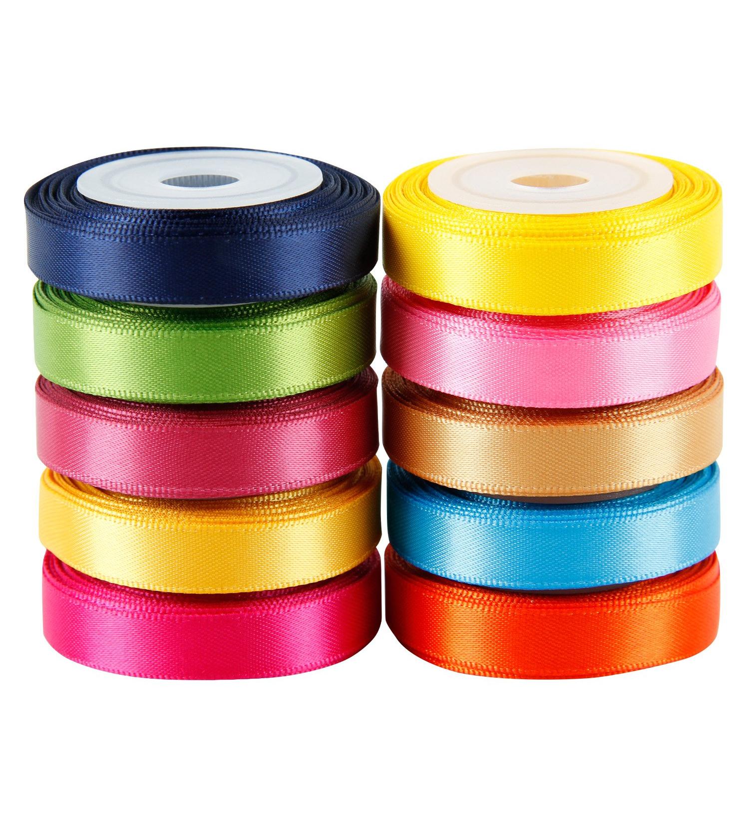 LaRibbons Solid Color Satin Ribbon Set - 50 Yards (2-10 Colors, 3/8 X 5 Yards Each) - Buy Online on GoSupps.com