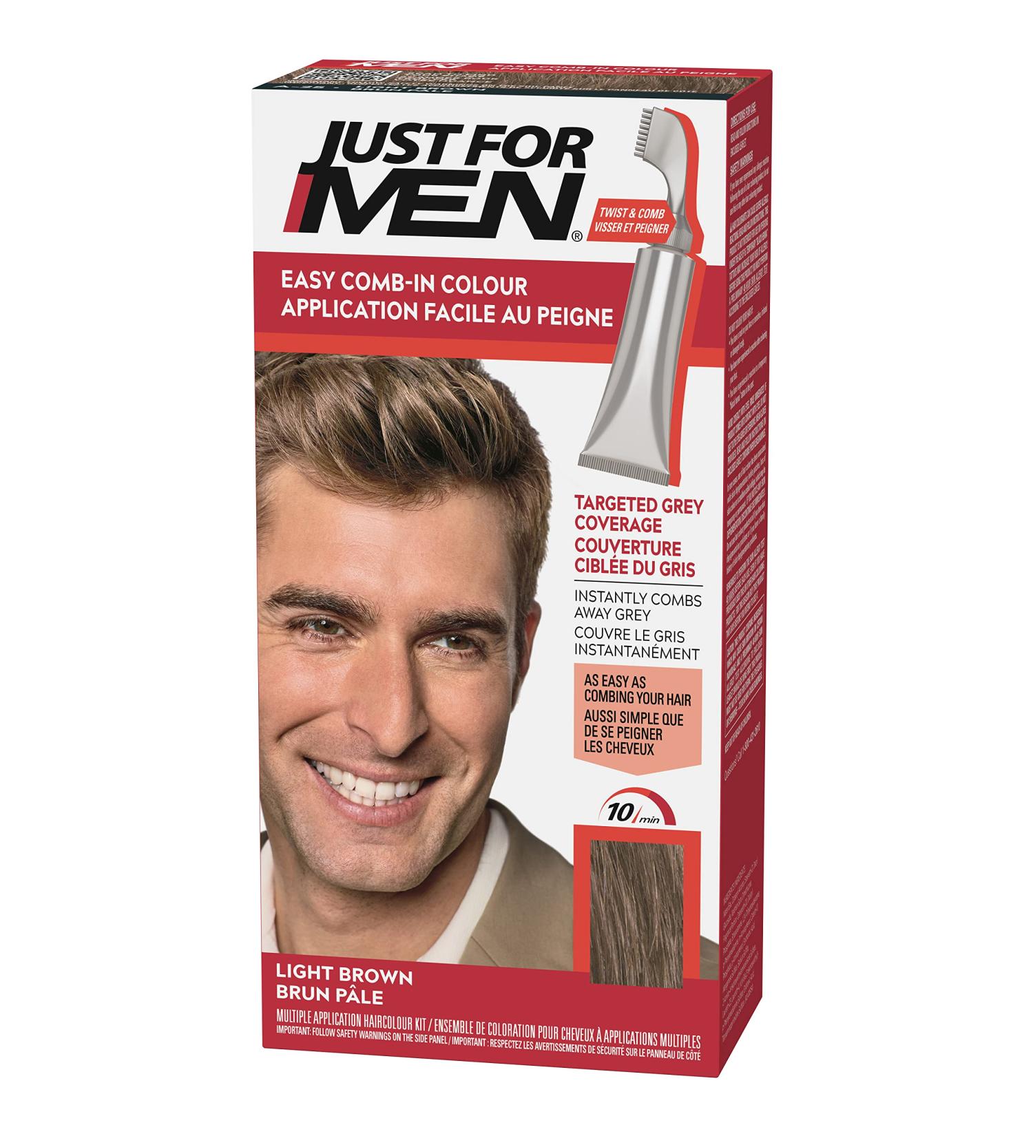 Just For Men Easy Comb-In Color - Light Brown A-25 | Effortless Hair Coloring for Men - International Shipping Available - Buy Online on GoSupps.com