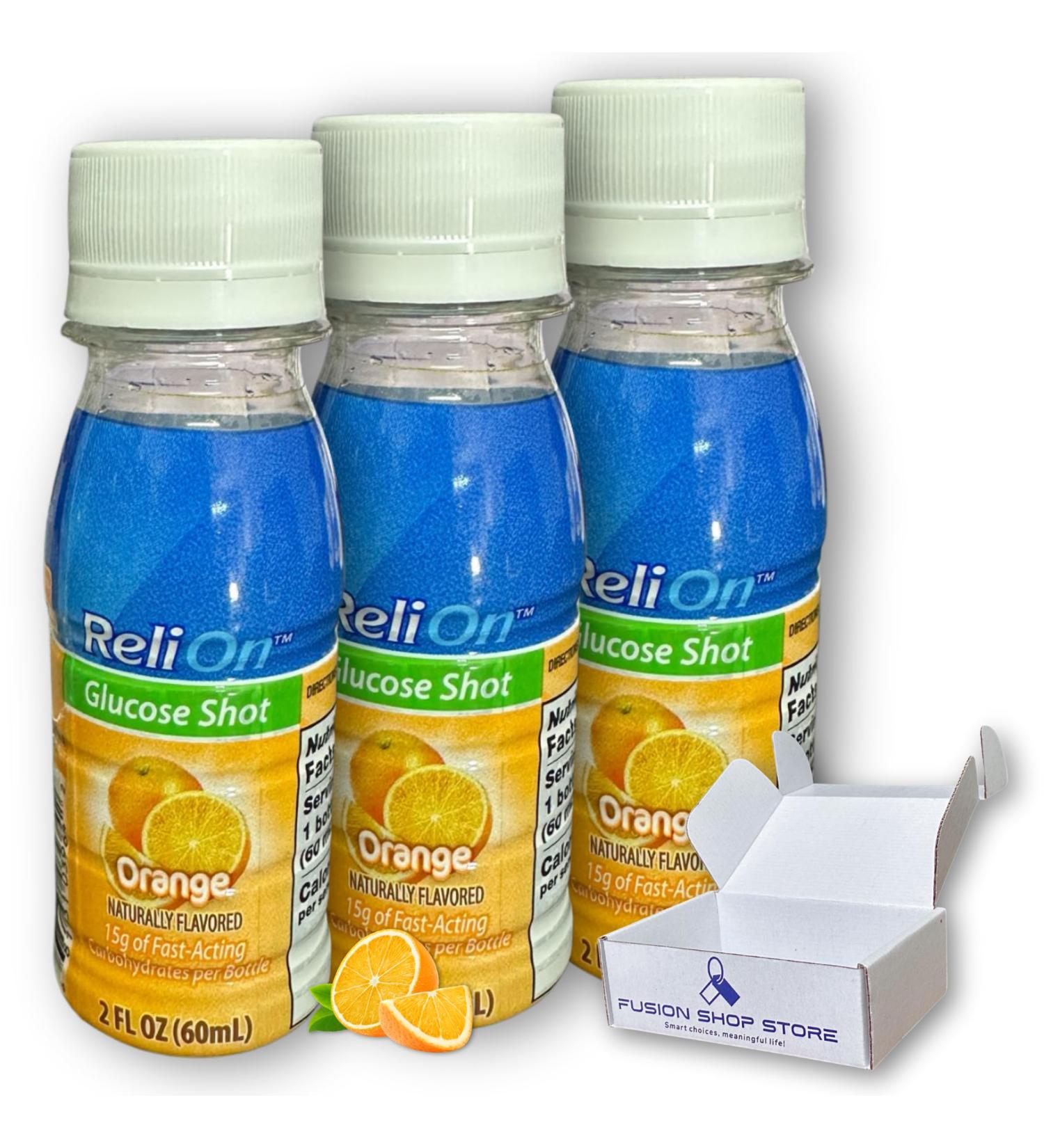 Glucose Shots Liquid- Orange Flavor (Pack of 3) Boxed by Fussion Shop Store - Buy Online on GoSupps.com