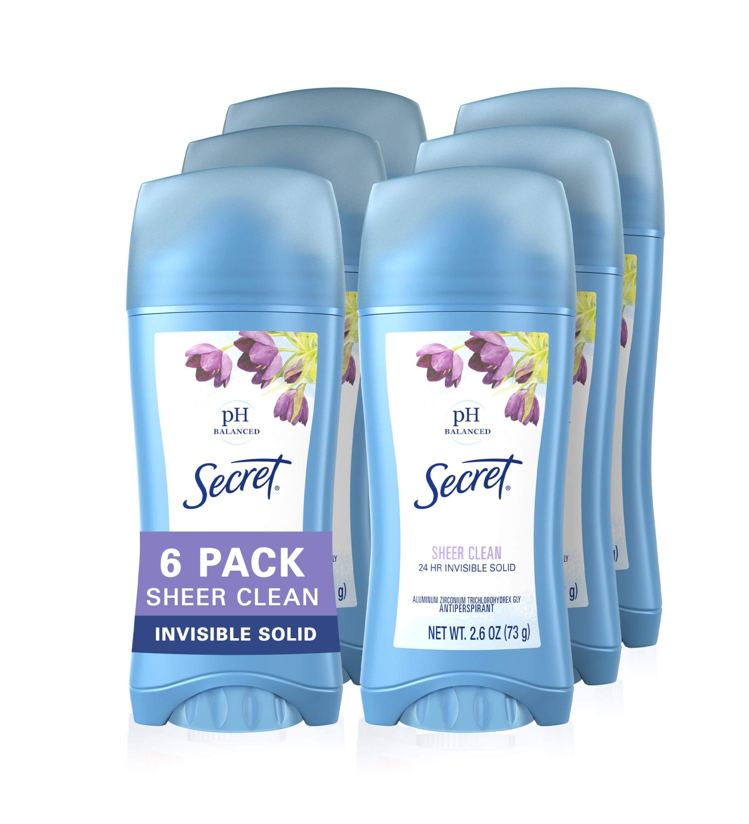 Secret Sheer Clean 2.6 Oz Antiperspirant Deodorant - Pack of 6 - Buy Online on GoSupps.com