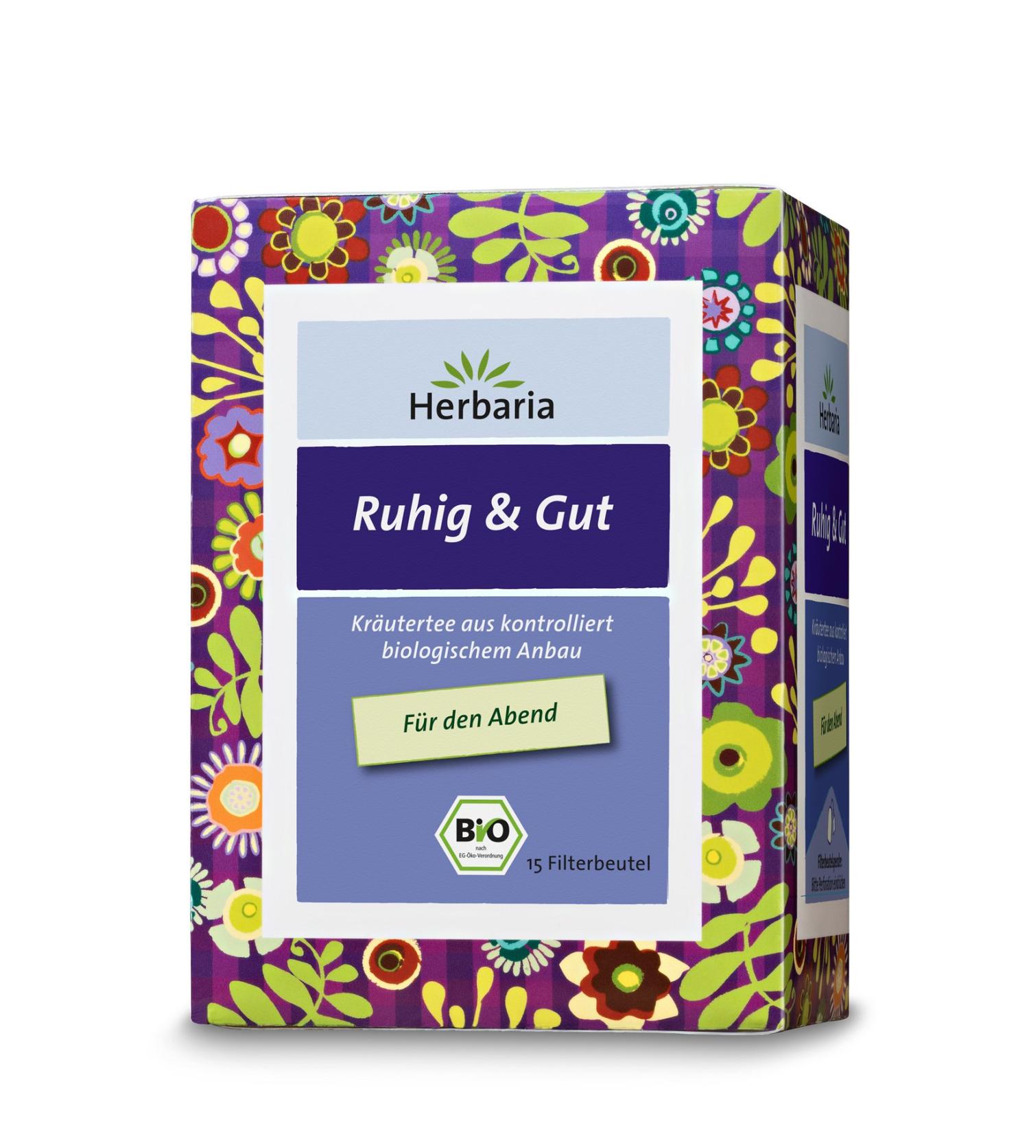 Herbaria Herbaria Ruhig & Gut Tee 15FB Organic Infusion from Controlled Organic Agriculture Evening (1 x 24 g)