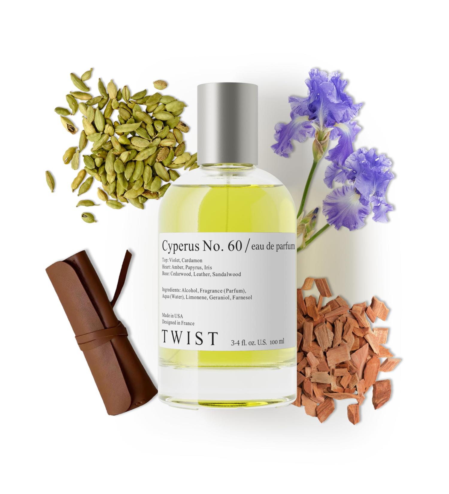 Twist - Cyperus No. 60 - Eau De Parfum Inspired by Santal 33 Long-Lasting Unisex Perfume Paraben Free Vegan Clean Ingredients Unisex Fragrance - Spray 100 ml | 3.4 fl. oz. Cyperus No. 60 - Inspired by Santal 33 3.4 Fl Oz (Pack of 1) - Buy Online on GoSupps.com