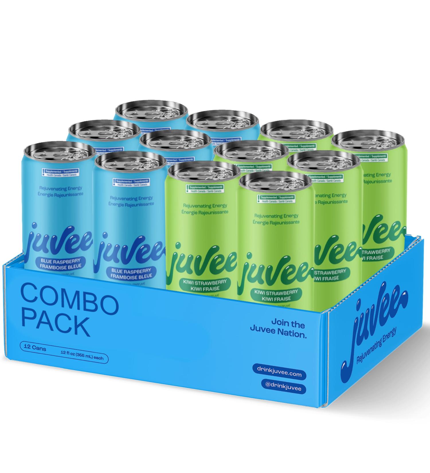 Juvee Rejuvenating Sugar Free Energy Drink Blue Raspberry + Kiwi Strawberry Taurine Vitamin B12 Vitamin B6. 128 Mg Of Caffeine. L-Theanine For Mood Support. Panax Ginseng For Focus. Vitamin C For Immune Support. Gluten Free 12 Fl Oz (Pack of 12) Variety P - Buy Online on GoSupps.com
