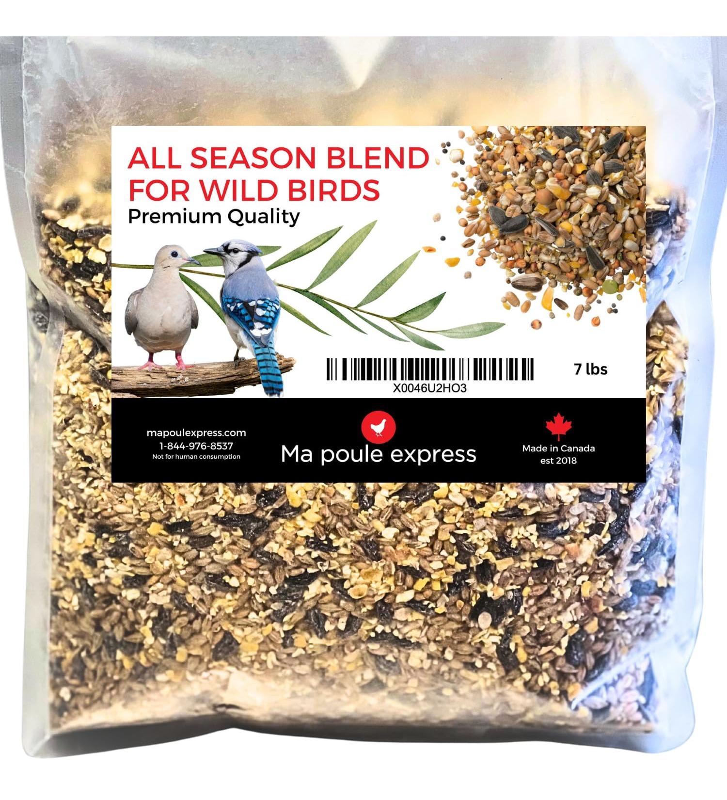 Ma Poule Express All Season Wild Bird Food Blend - Premium Canadian Supplier for Bird Seeds 3.18KG Bag - Buy Online on GoSupps.com