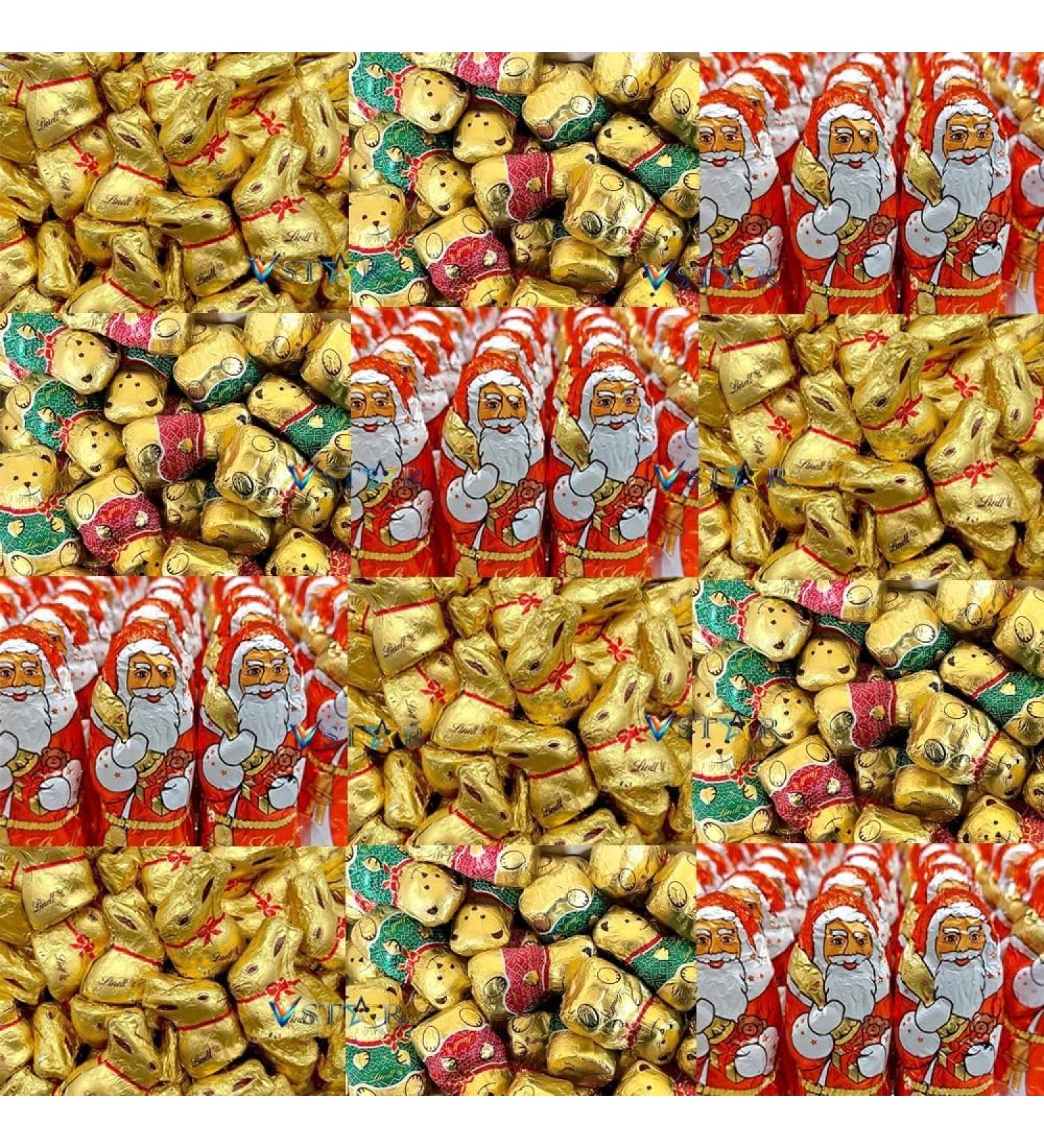 Milk Chocolate Reindeer Santa Teddy bear Mixed 10g Chocolates - Christmas Chocolates Collections Party Bag Fillers (Mixed Chocolates 200g) Mixed Chocolates 200g