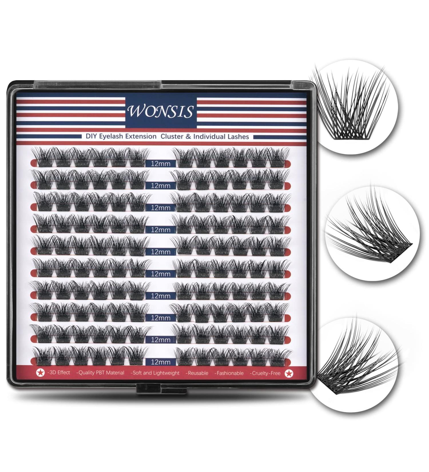 WONSIS DIY Eyelash Extension Clusters - 120 Mini Lightweight Individual Lashes for Natural, Wispy Look - C Curl False Eyelashes for Home Use - Reusable and Fluffy - 12mm - Buy Online on GoSupps.com