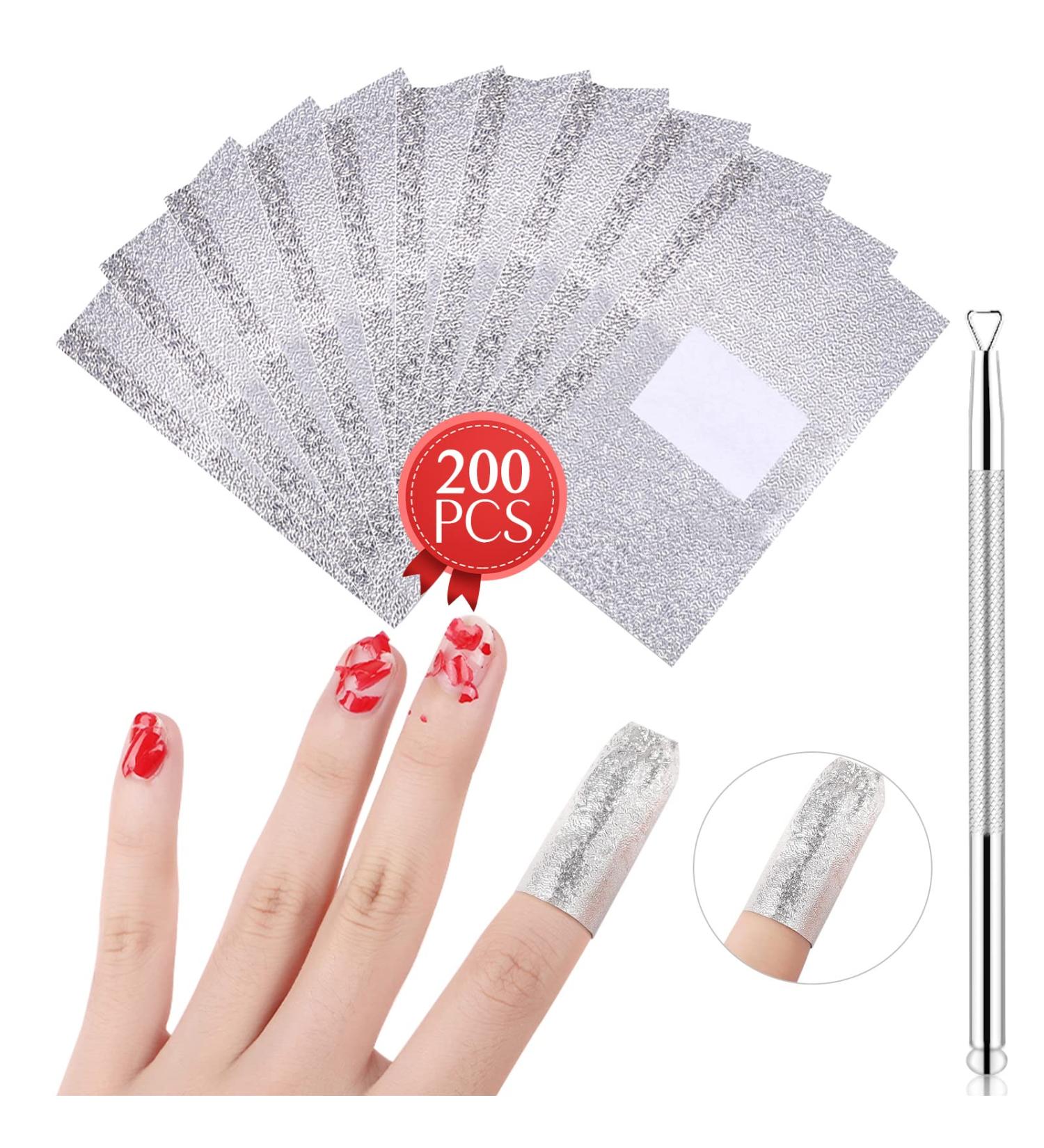 Saviland Gel Nail Polish Remover Foil Kit - 200pcs Nail Wraps with Cuticle Pusher | Gel Nail Polish Removal Kit for Home & Salon Use - Buy Online on GoSupps.com