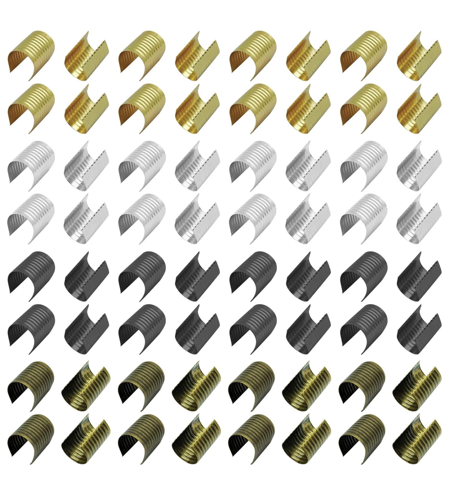 240pcs Leather Rope Clips Crimping Cord Fasteners for DIY Crafts - 4 Colors - Buy Online on GoSupps.com