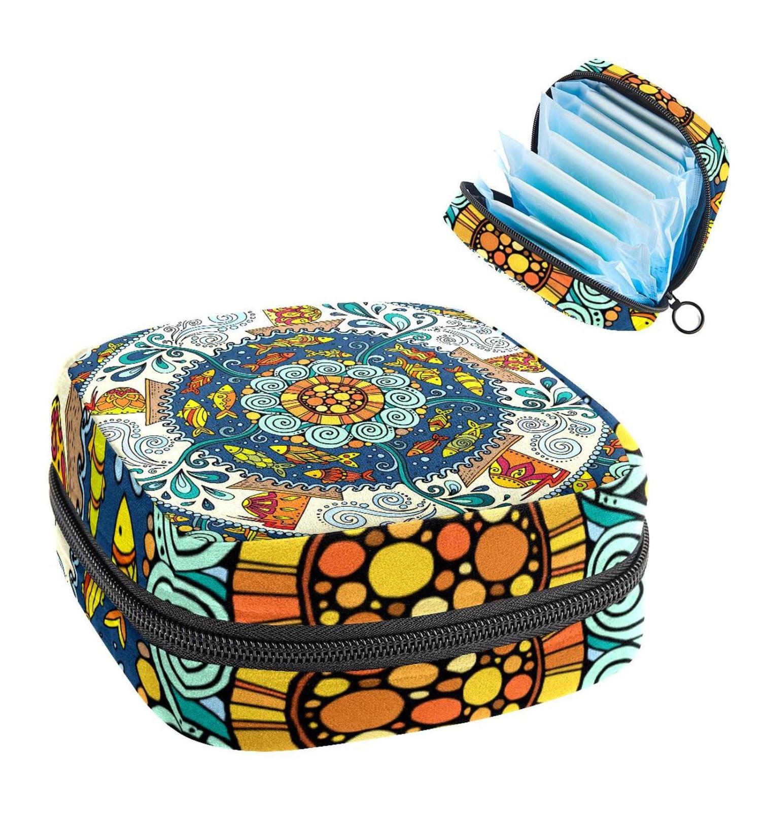 Shop Women's Bohemia Flower Geometry Pattern Storage Bag Portable Period Kit for Girls & Women - Buy Online on GoSupps.com
