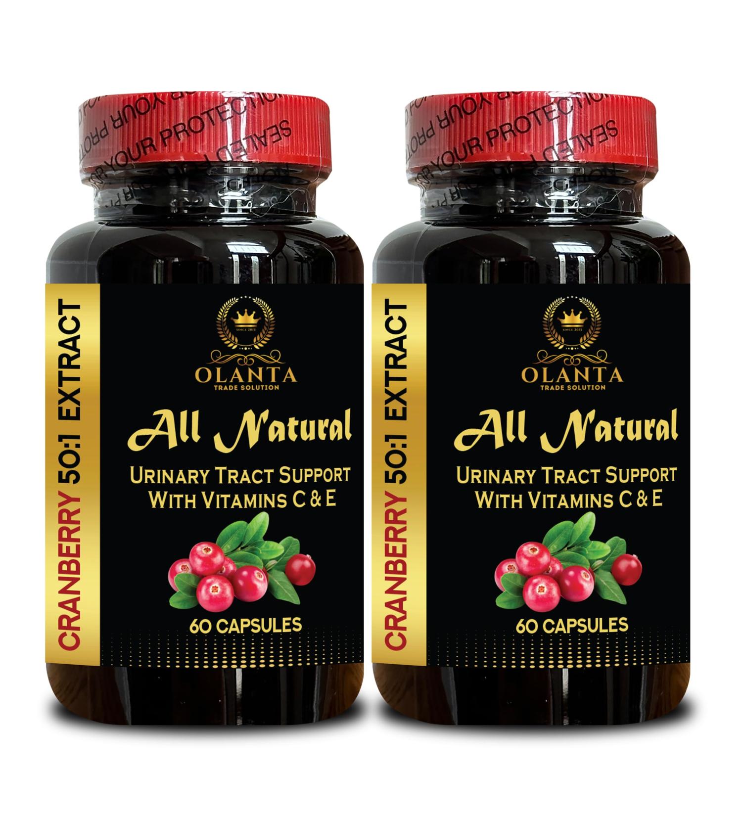 Cranberry Extract Concentrated - Natural and Effective Way to Support Urinary Tract Health & Bladder Comfort Proactive Urinary Support - 2 Bottles 120 Capsules - Buy Online on GoSupps.com