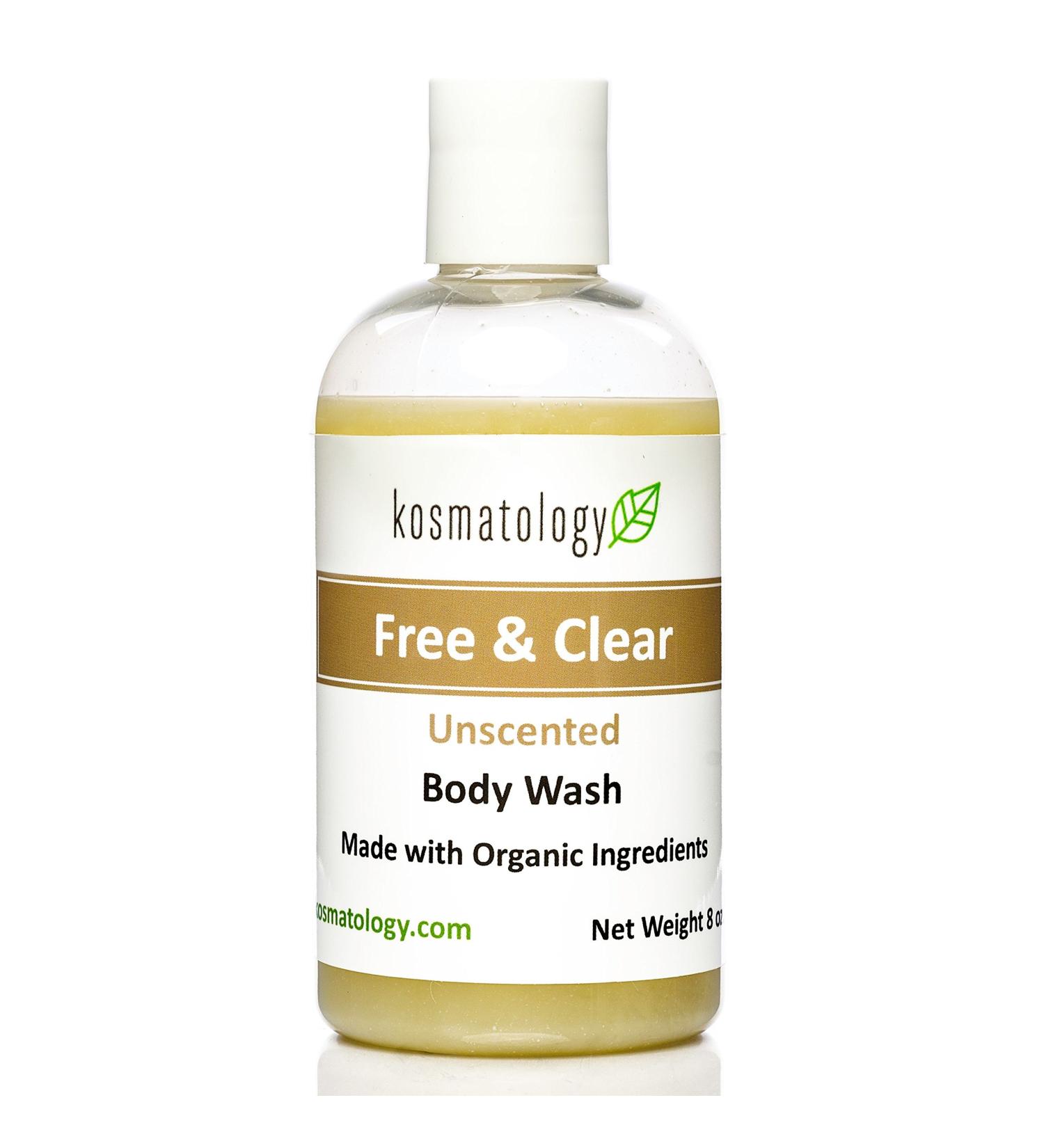 kosmatology Free & Clear Organic Body Wash | Moisturizing Body Cleanse | Clean Nourishing Ingredients Free of Fragrance and Essential Oils | 8 fl oz 8 Fl Oz (Pack of 1) Unscented - Buy Online on GoSupps.com
