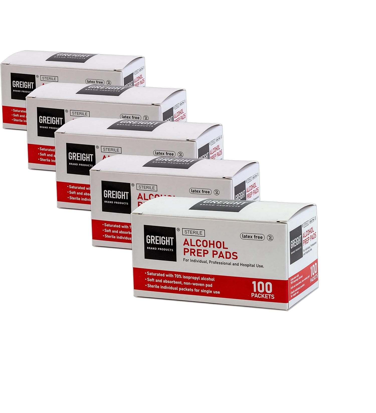 Alcohol Prep Pads 500 Pack - Medical Grade Sterile Isopropyl Cotton Antiseptic - 2-ply Latex Free - 5 Pack 500 Count - Old South Trading - Buy Online on GoSupps.com