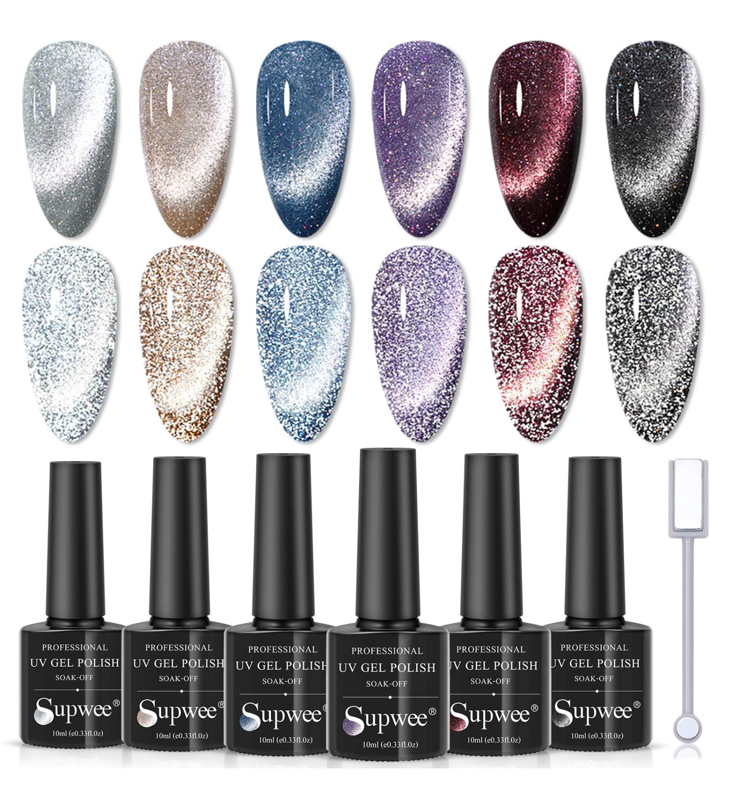 Reflective Cat Eye Gel Polish - 6 Magnetic Colors | Manicure Soak Off UV Gel 038 - Buy Online on GoSupps.com