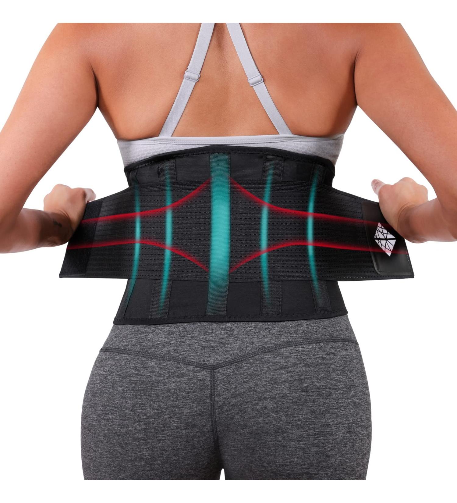 NeoHealth Breathable Lower Back Brace | Waist Trainer Belt for Lumbar Support & Posture Recovery | Pain Relief & Waist Trimmer Ab Belt | Adjustable Exercise Corset for Women & Men - Black Medium - Buy Online on GoSupps.com