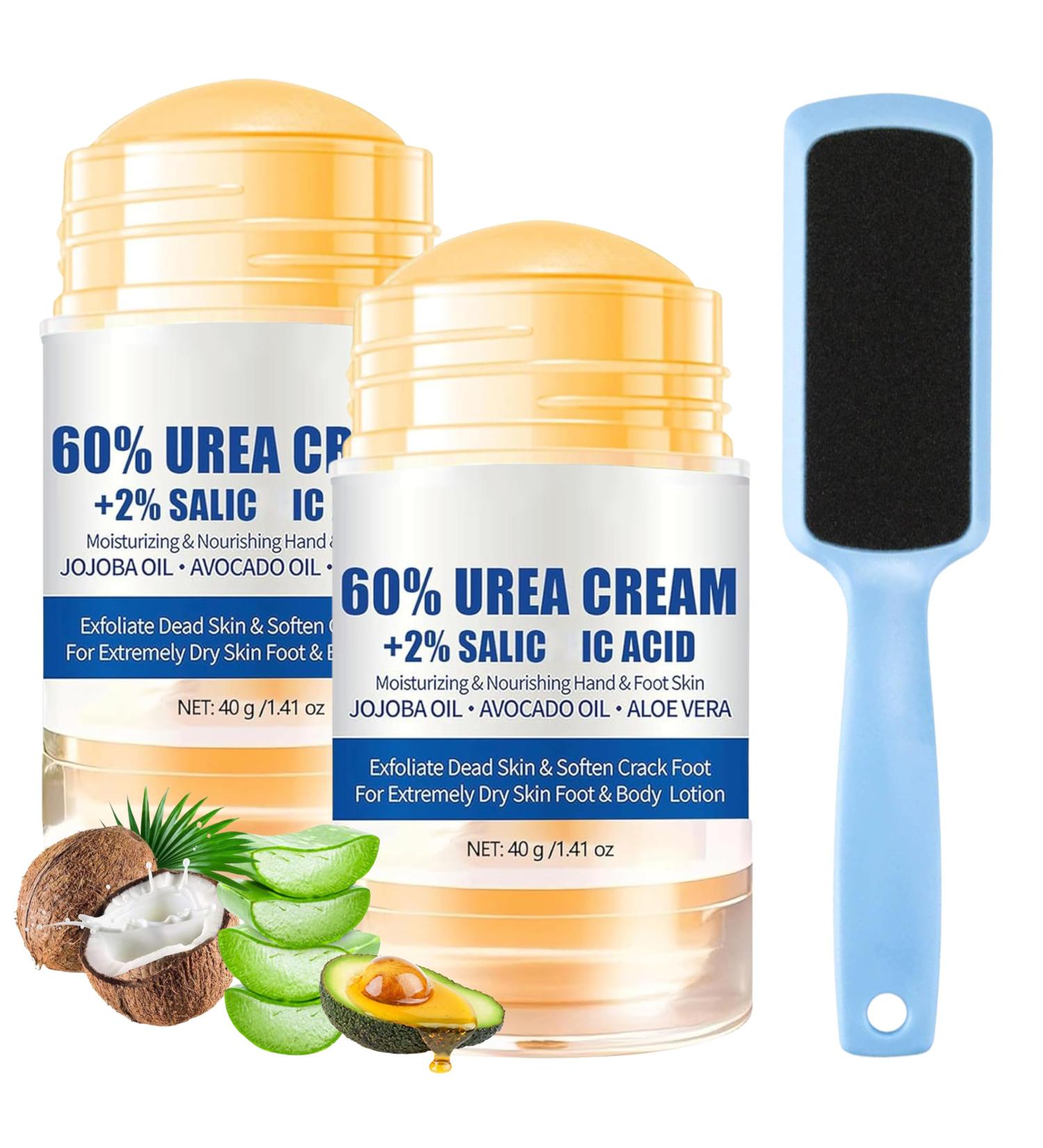 MrCuvaryas Hydrating and Anticracking foot cream 60 urea foot cream very dry feet heel balm relieves itching for elbows knees feet and hands urea cream with foot file blue 40 g + 40 g - Buy Online on GoSupps.com