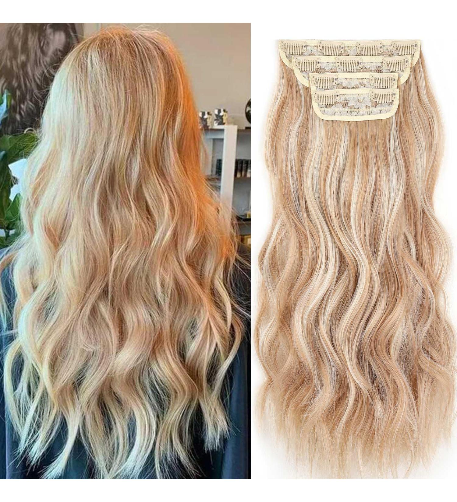Xtrend 20Inch hair extensions Clip in Hair Extensions Synthetic Hair pieces for Women Honey Blonde Mix Lightest Blonde Highlights - Buy Online on GoSupps.com