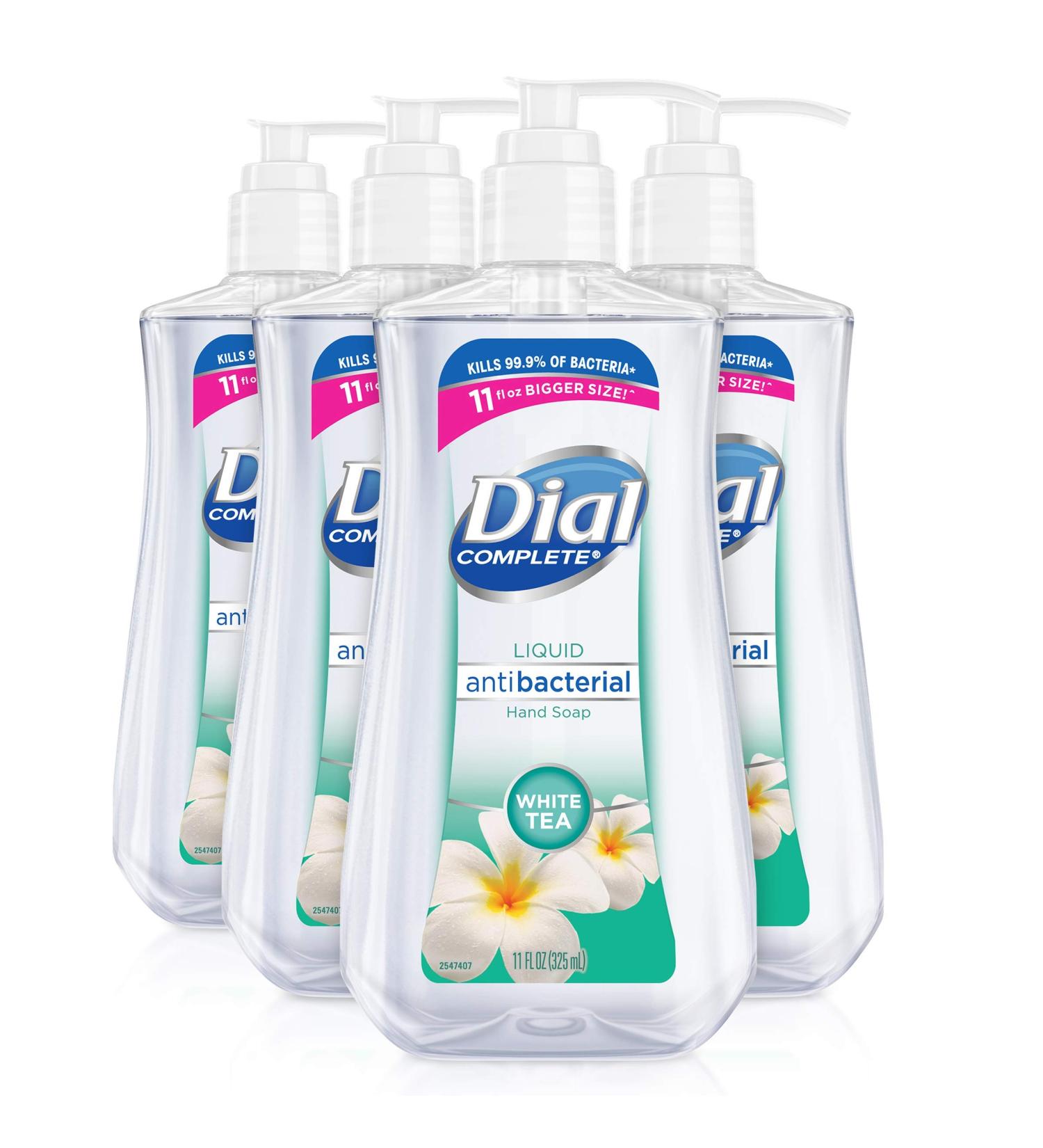 Dial Antibacterial Liquid Hand Soap - White Tea, 11 Ounce (Pack of 4) - Tea Tree, 11 Fl Oz (Pack of 4) - Buy Online on GoSupps.com