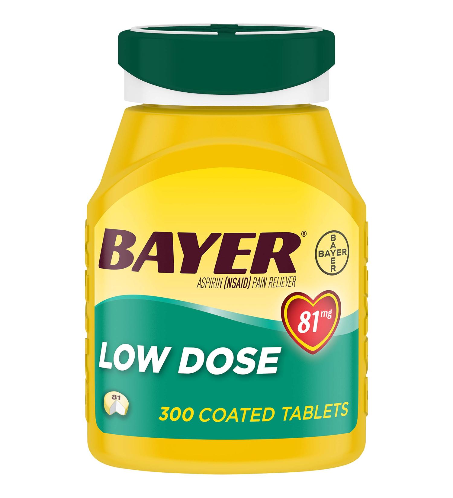 Bayer 81mg Aspirin: #1 Doctor Recommended Pain Reliever - 300 Count - Buy Online on GoSupps.com