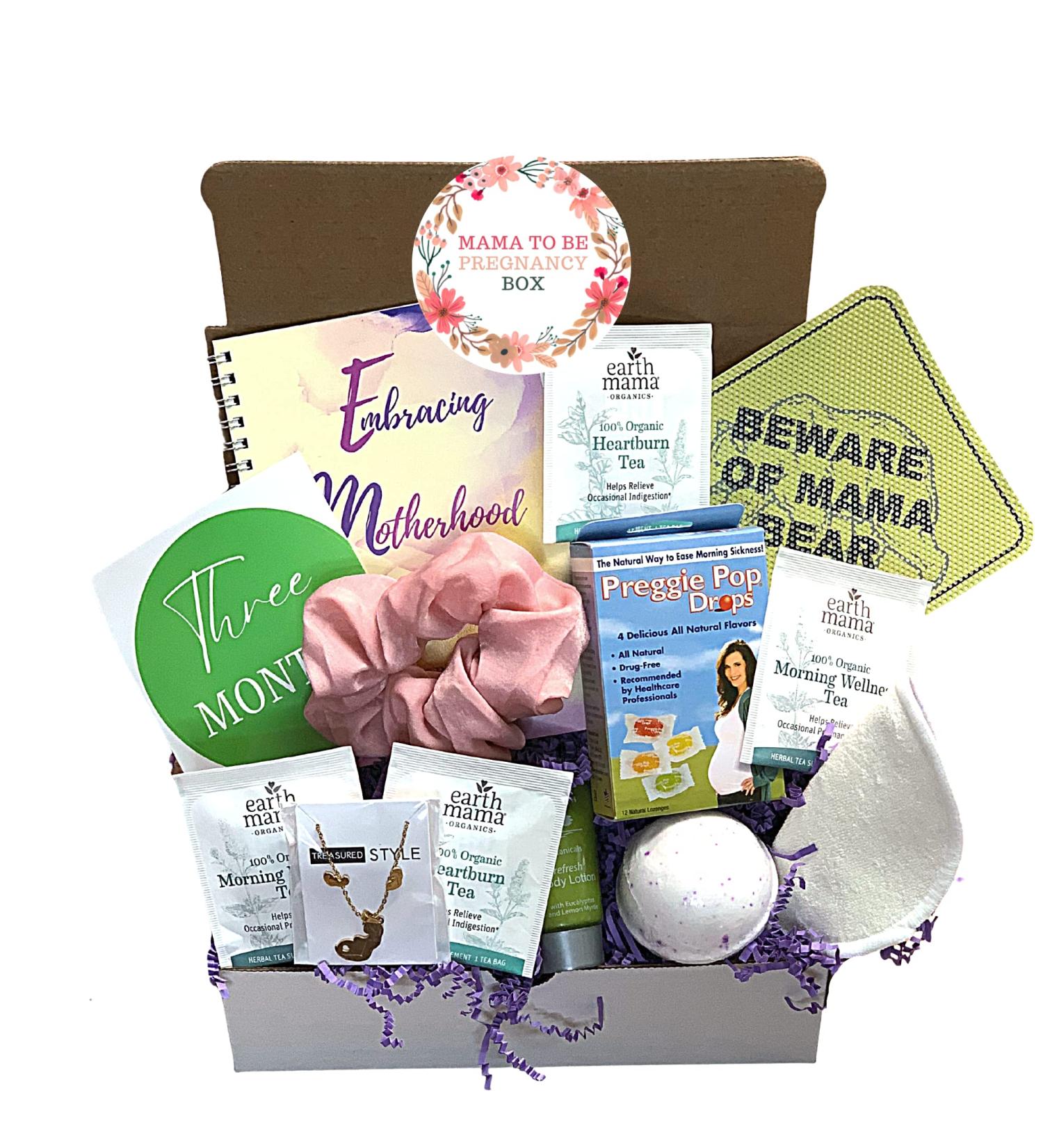 Pregnancy Gift Basket: New Mom Congrats Box | First, Second, Third Trimester Gifts & Morning Sickness Kit for Mama-to-Be - Buy Online on GoSupps.com