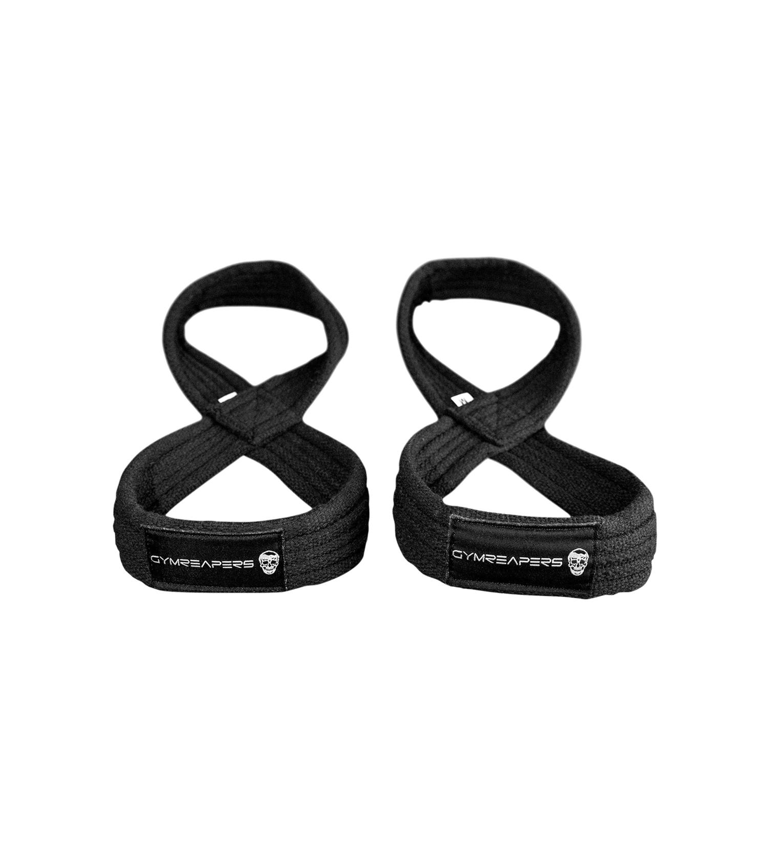 Figure 8 Lifting Straps for Deadlift, Powerlifting & Cross Training - Strong Weightlifting Wrist Straps for Men & Women (Medium, Black) - Buy Online on GoSupps.com