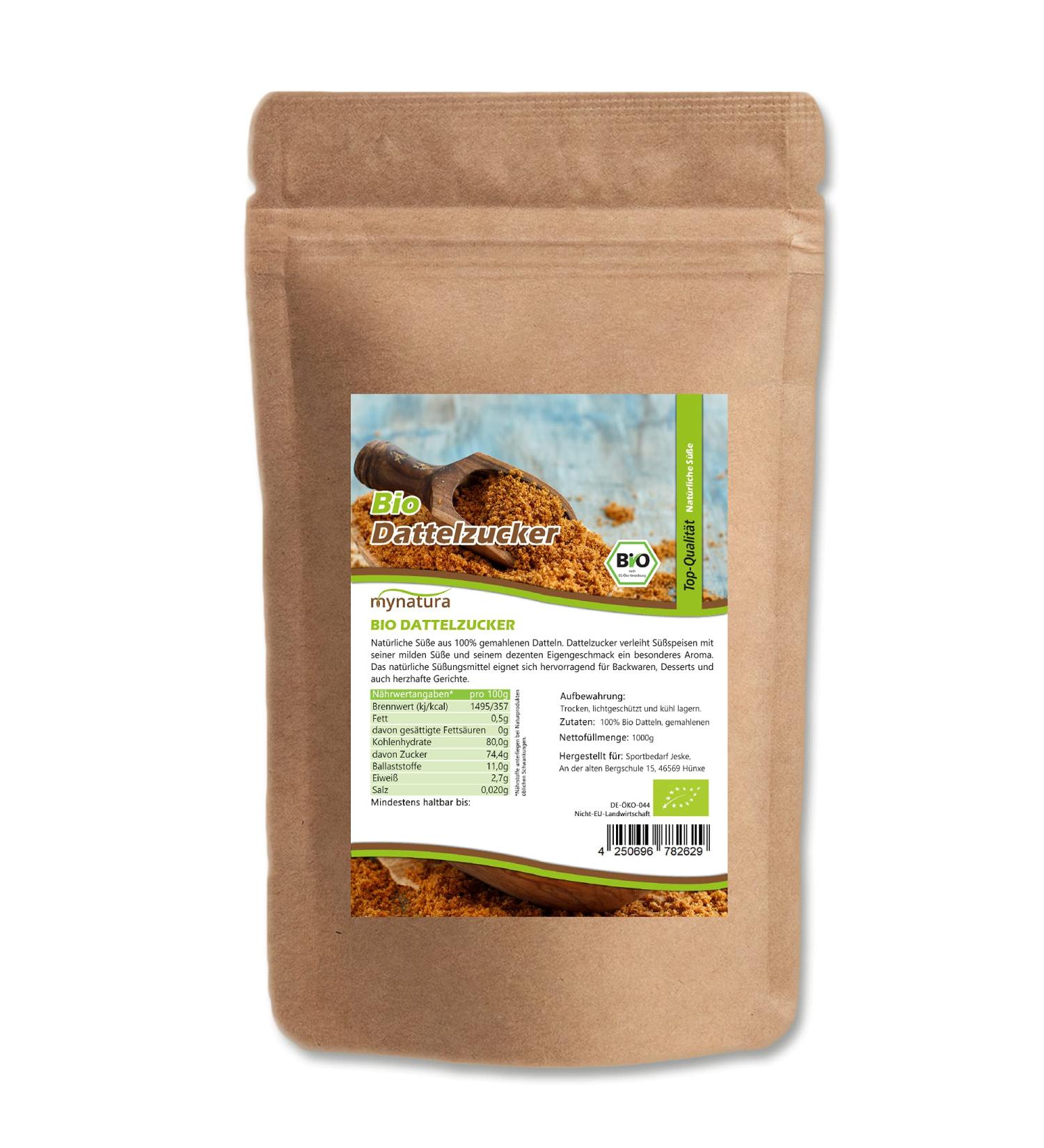 Mynatura Bio Date Sugar - 100% Natural Plant-Based Sweetener (1kg) | Aromatic Additive-Free Alternative - Buy Online on GoSupps.com