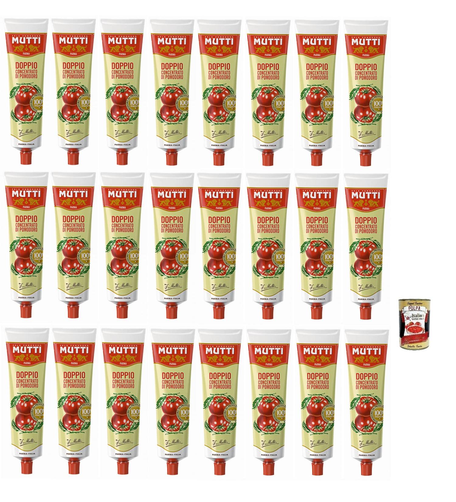  Italian Gourmet E.R. Mutti Double Concentrated Tomato 130 g + 400 g Box of 24 - Buy Online on GoSupps.com