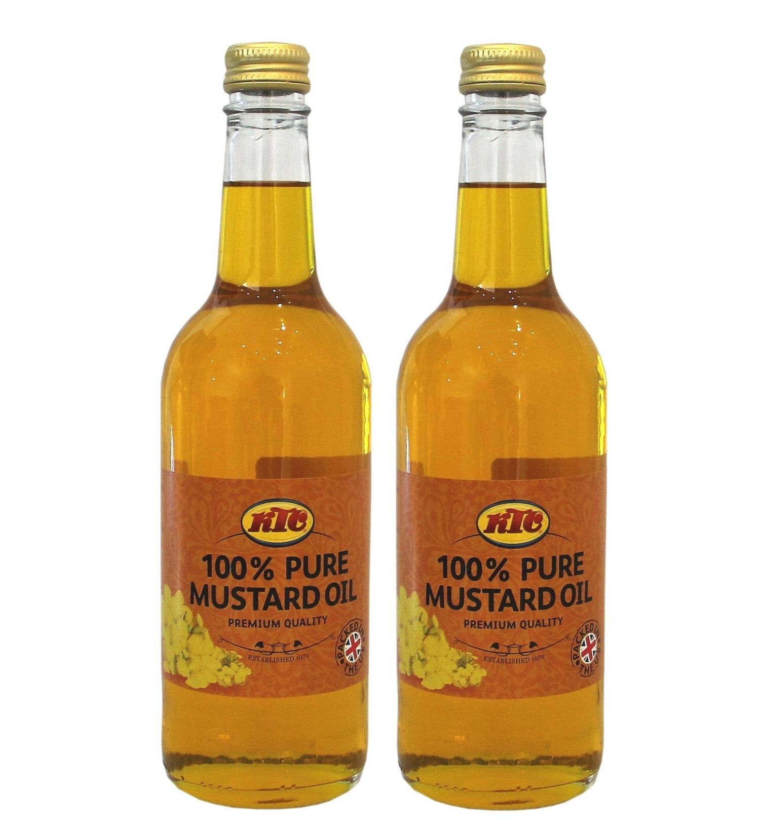 2x 500ml KTC Pure Mustard Oil for Ayurwera Massage Applications