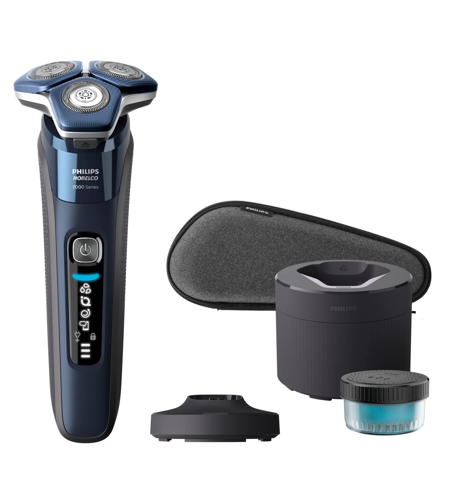 Philips Norelco Shaver 7800 with SenseIQ Technology - Rechargeable Wet & Dry Electric Shaver | Quick Clean Pod, Charging Stand, Travel Case & Pop-up Trimmer Included - Buy Online on GoSupps.com