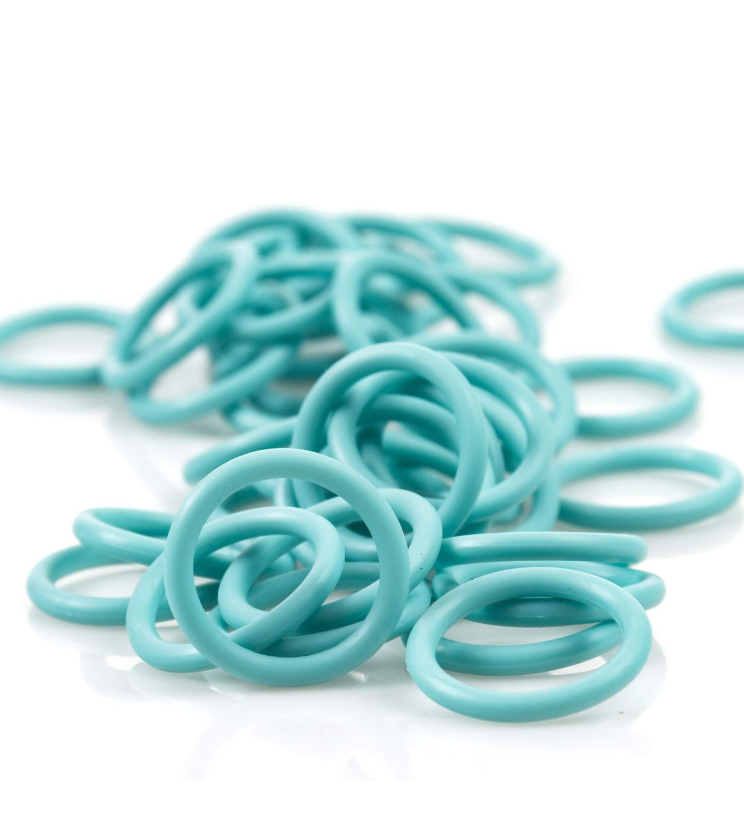 Adapter for pacifier & chain | Silicone O-ring | turquoise | 5 pieces