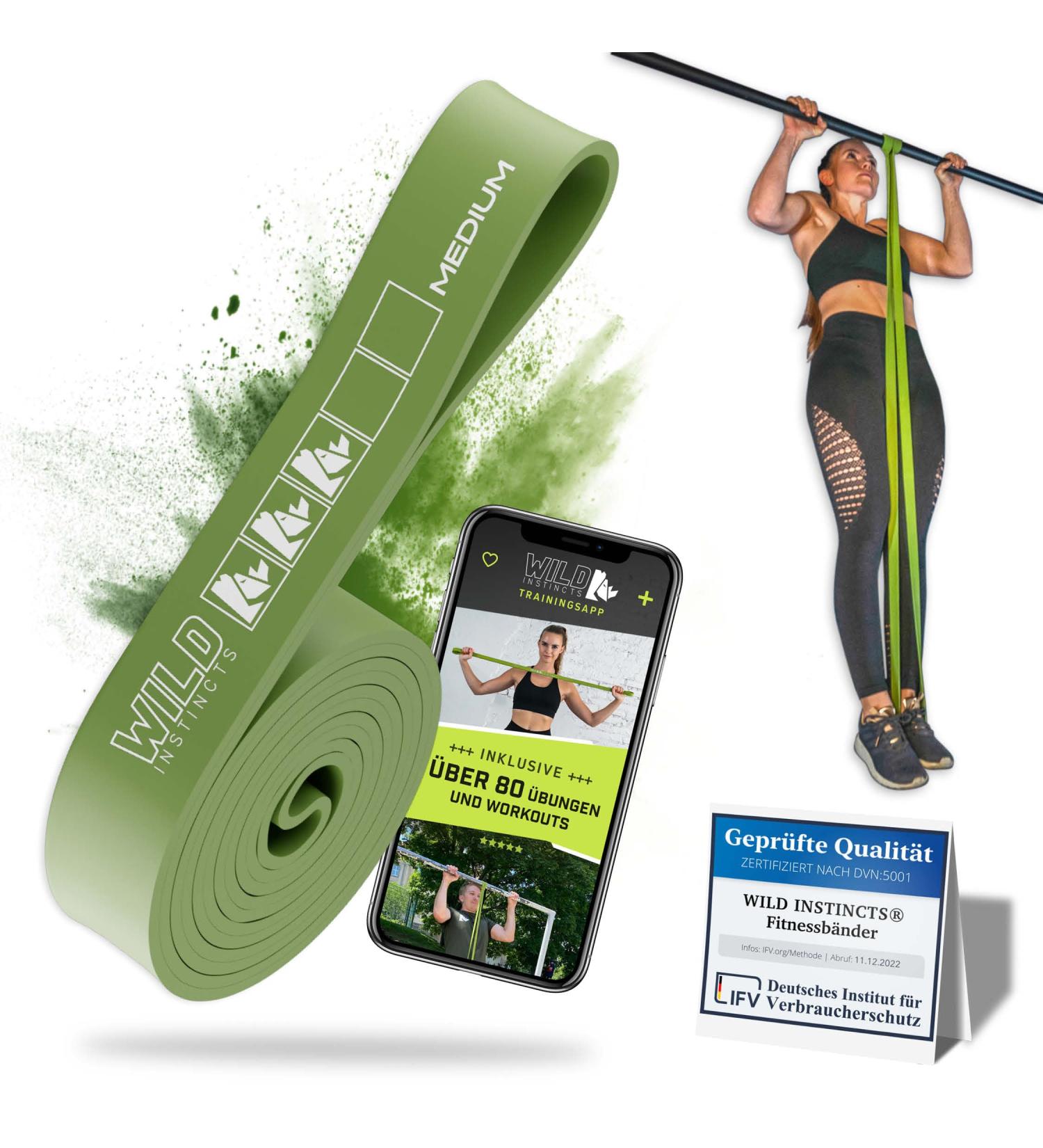Wild Instincts Premium Resistance Straps - Strength Training Pull-Up Bands Set for CrossFit Stretching & Fitness - Includes Carry Bag & App - Buy Online on GoSupps.com
