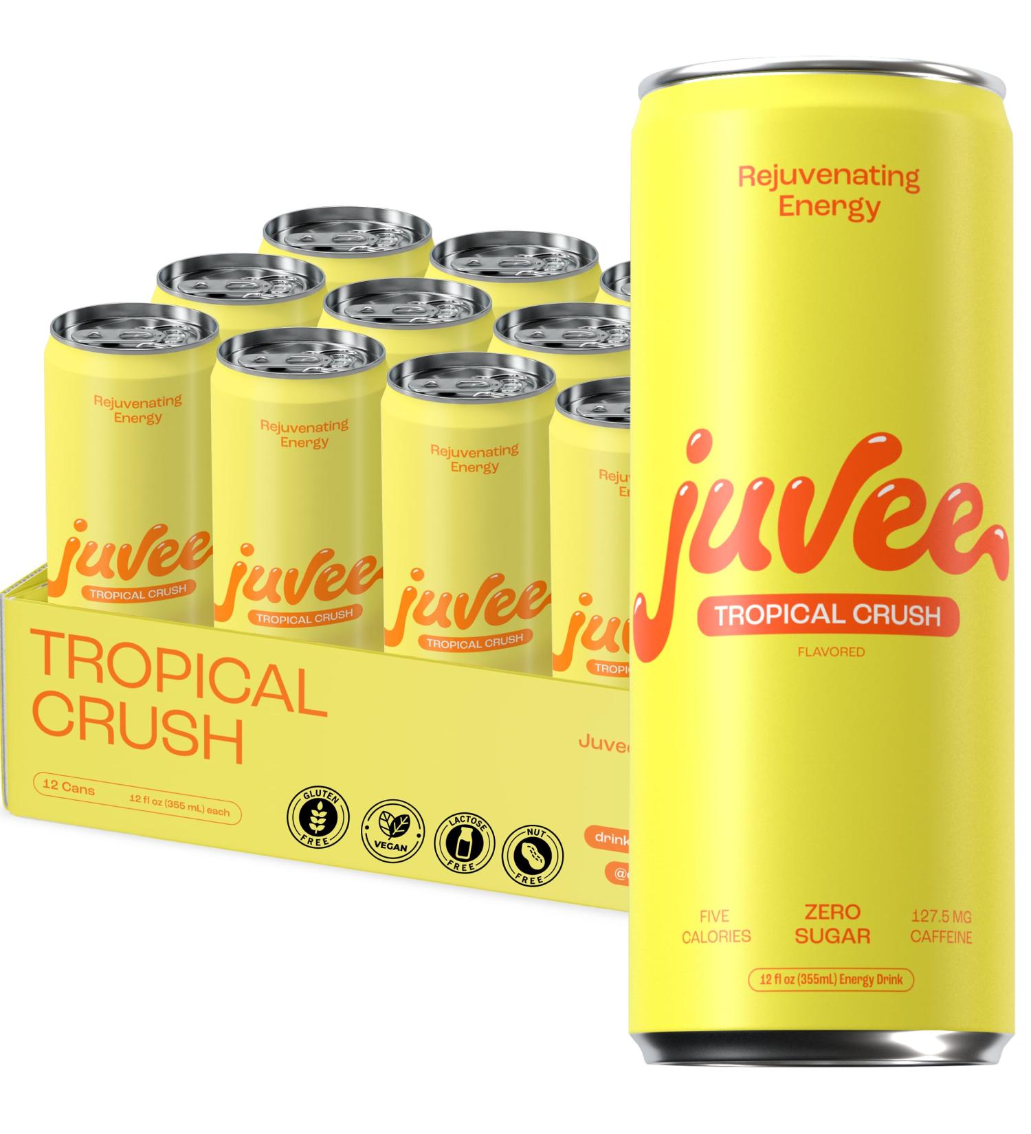 Buy Juvee Energy Drink - 0 Sugar 5 Calories - Tropical Crush (Pack of 12) | Fast International Shipping - Buy Online on GoSupps.com