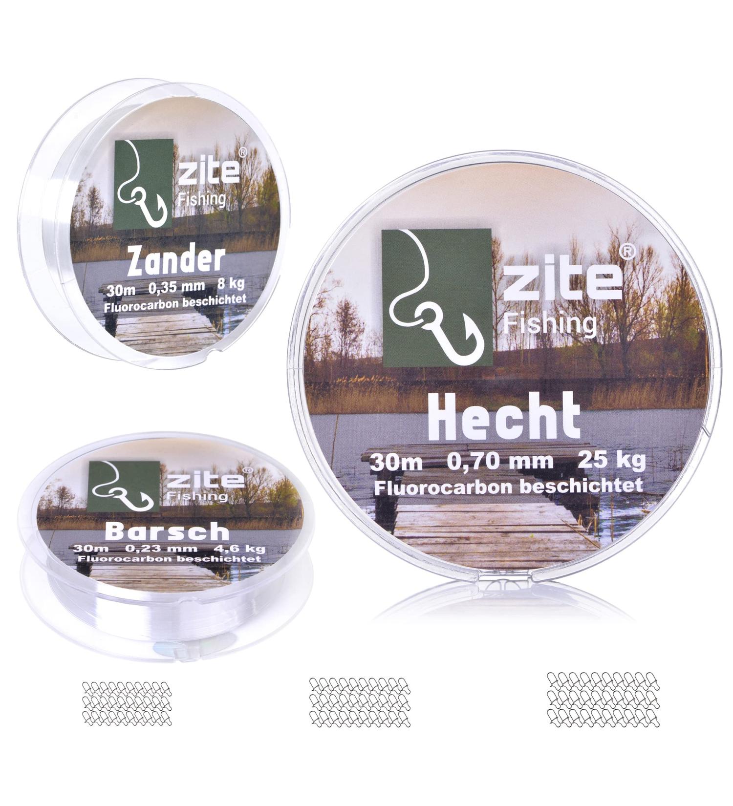 Zite Fishing Fluorocarbon Leader Set | Monofilament Line 0.23-0.7mm - 90m for Perch Pikeperch & Pike Fishing - International Shipping Available - Buy Online on GoSupps.com