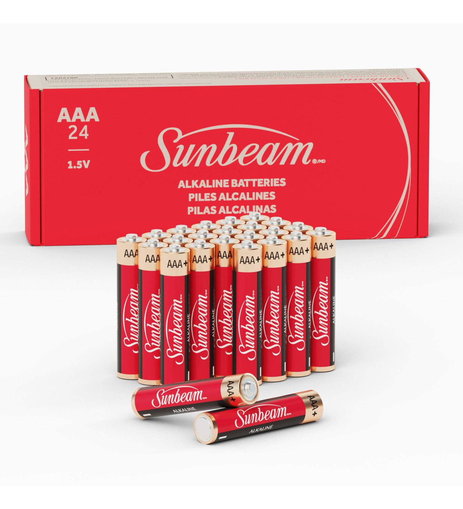 Sunbeam 16723 24 Pack AAA High-Performance Alkaline Batteries Easy to Open Value Pack 1 Count (Pack of 24) AAA