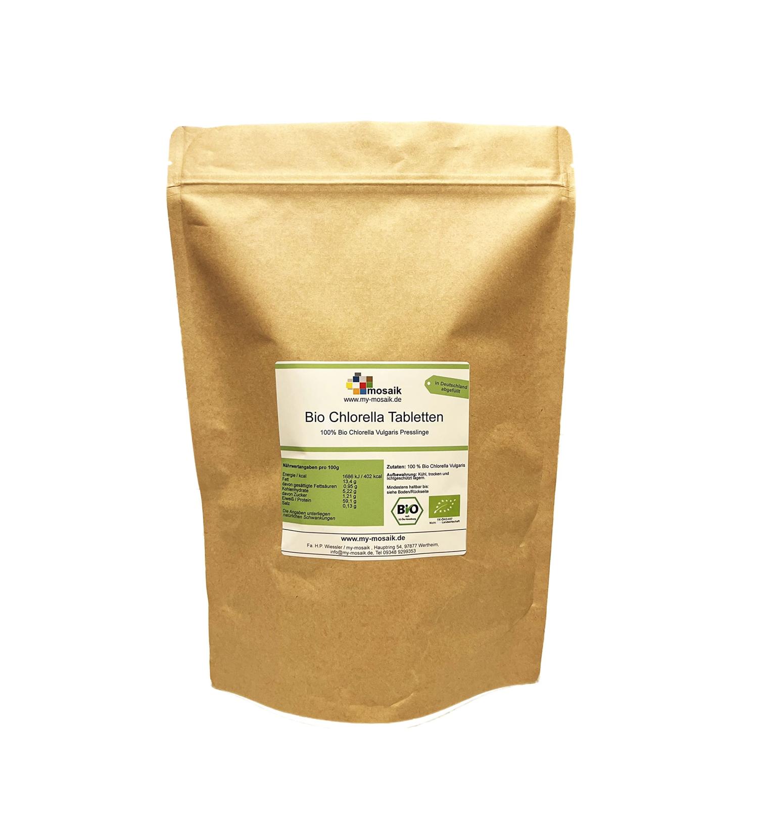 Buy My-Mosaik Organic Chlorella 500g Pellets - Raw Food Quality Naturally Cultivated International Shipping Available - Buy Online on GoSupps.com