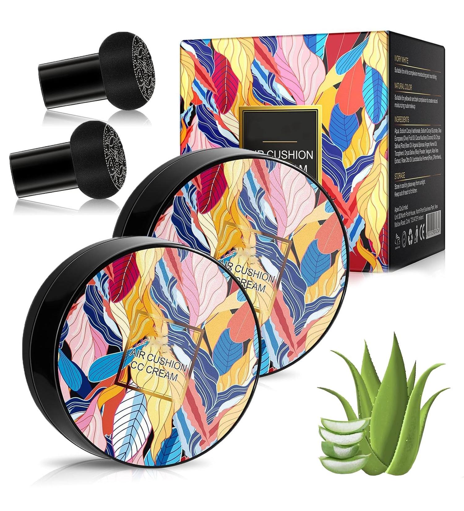 Indicativet 2024 New Mushroom Head Air Cushion CC Cream Air Cushion CC Cream Mushroom Head Long-Lasting Waterproof Oil Control Moisturizing Concealer Foundation Beauty Face Make Up(2pcs/Mix) - Buy Online on GoSupps.com