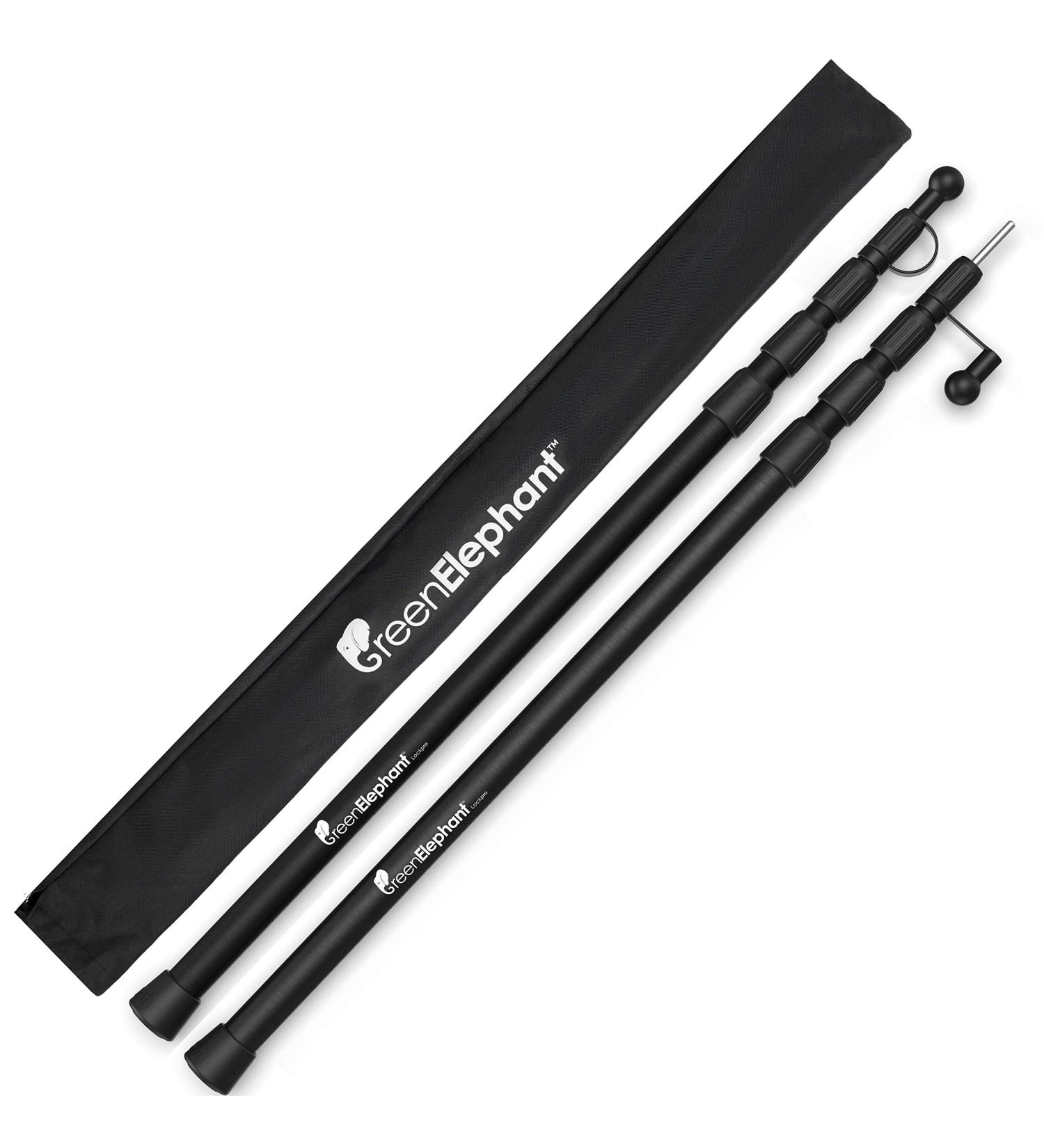 Green Elephant Telescoping Tarp Poles - Set of 2 | Adjustable & Lightweight Aluminum Tent Poles | Portable Replacement for Tarp | Black - Buy Online on GoSupps.com