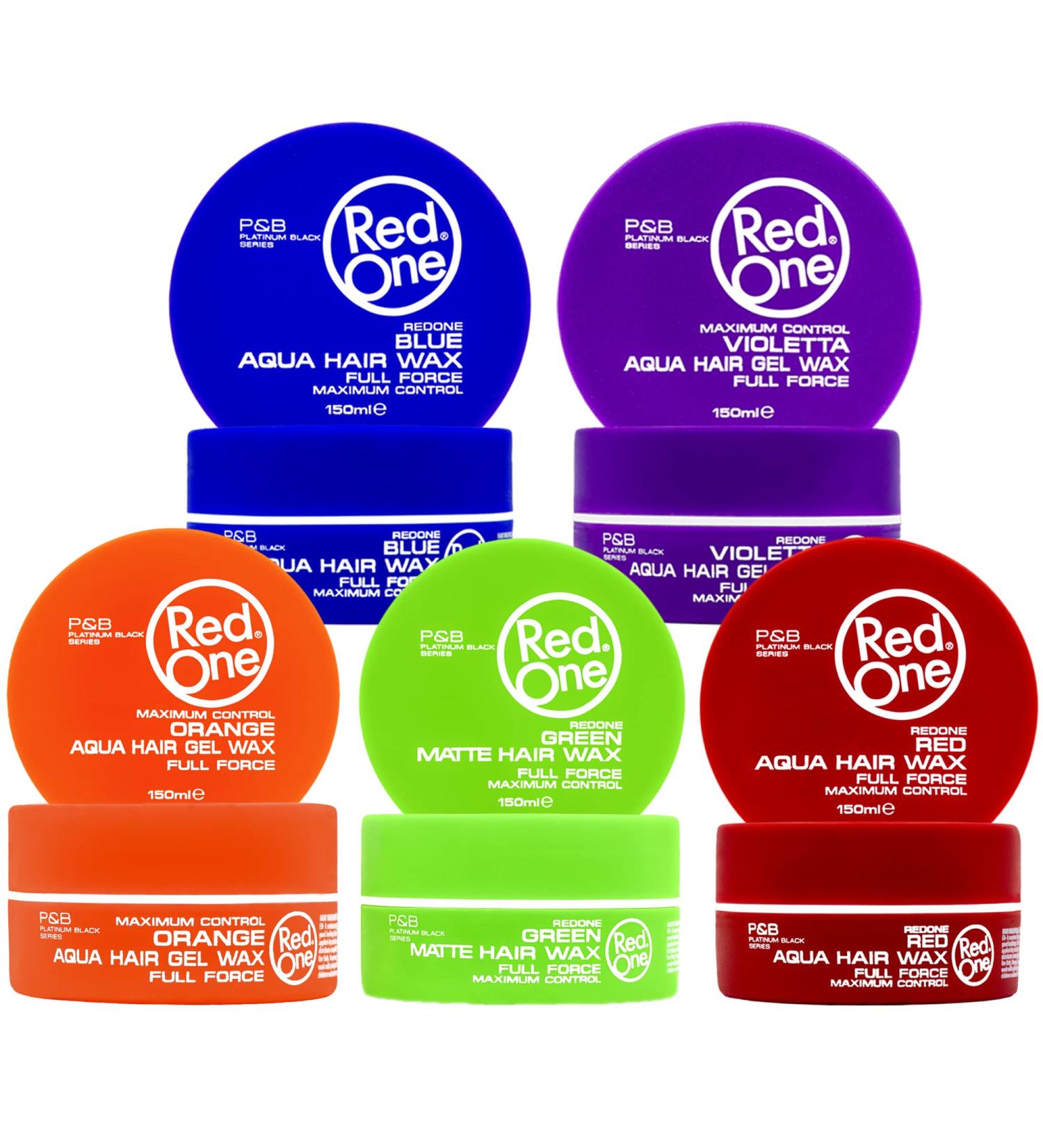 Redone Aqua & Matte Wax Series 5 Pack Hair Styling Wax Blue Violetta Orange Matte Green Red 150ml | Maximum Control | Full Strength | for Men & Women - Buy Online on GoSupps.com