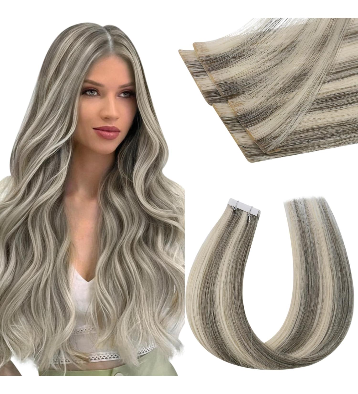 Moresoo Virgin Real Hair Tape Extensions - Invisible Seamless 35cm 5 Pieces Black to Blonde Remy Quality - Buy Online on GoSupps.com