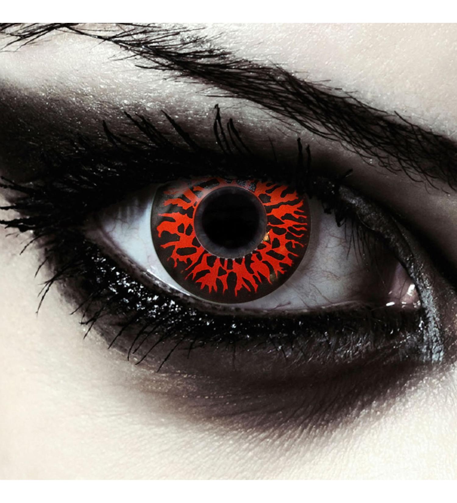 Buy Red/Black Halloween Monster Contact Lenses | DESIGNLENSES - Vampire Colored Lenses (2 Pieces) - Prescription-Free - Buy Online on GoSupps.com