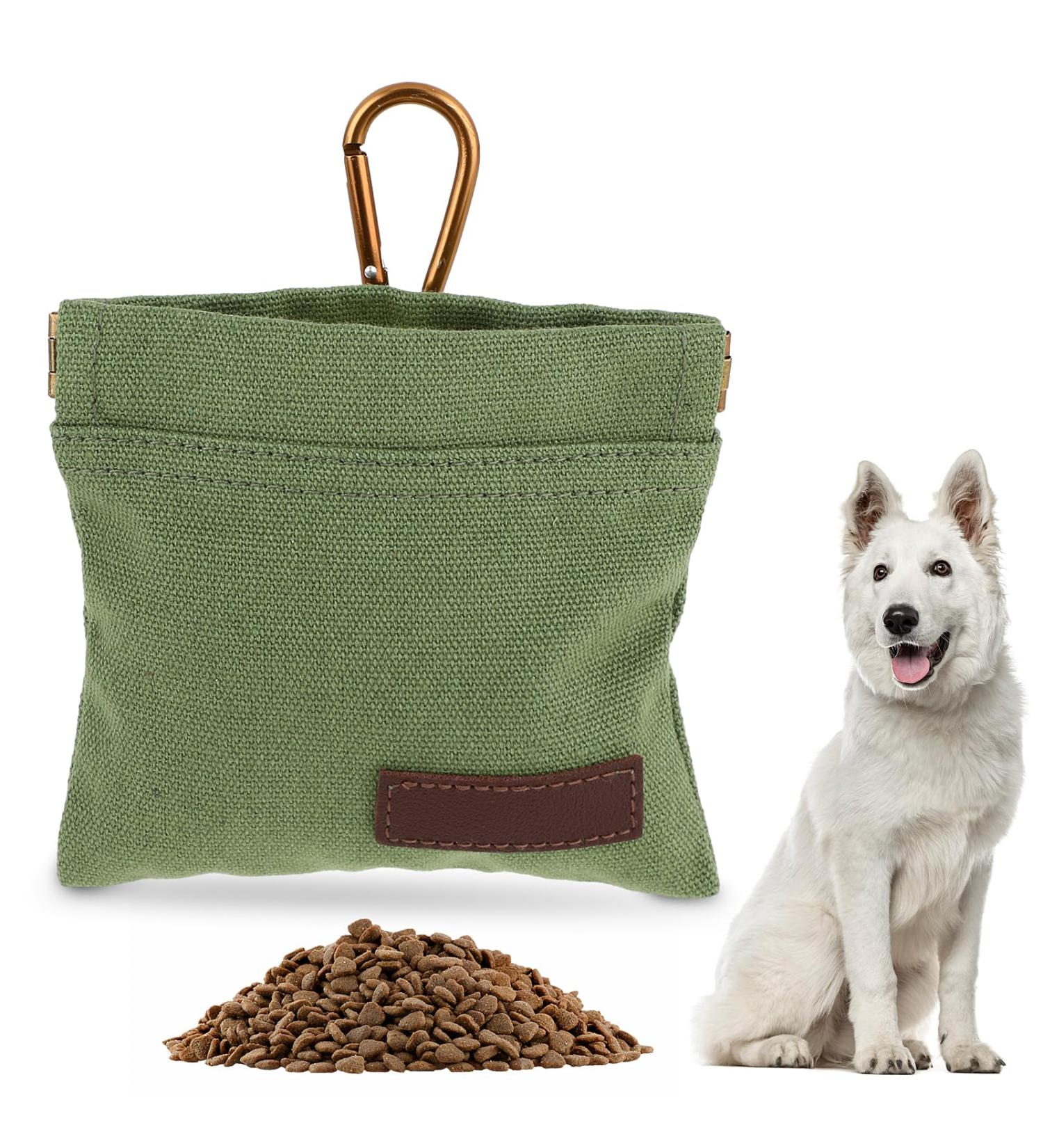 Jeffdad Dog Treats & Free-Handed Feed Bag for Training - Green Carabiner Closure | Perfect for Puppies - Buy Online on GoSupps.com