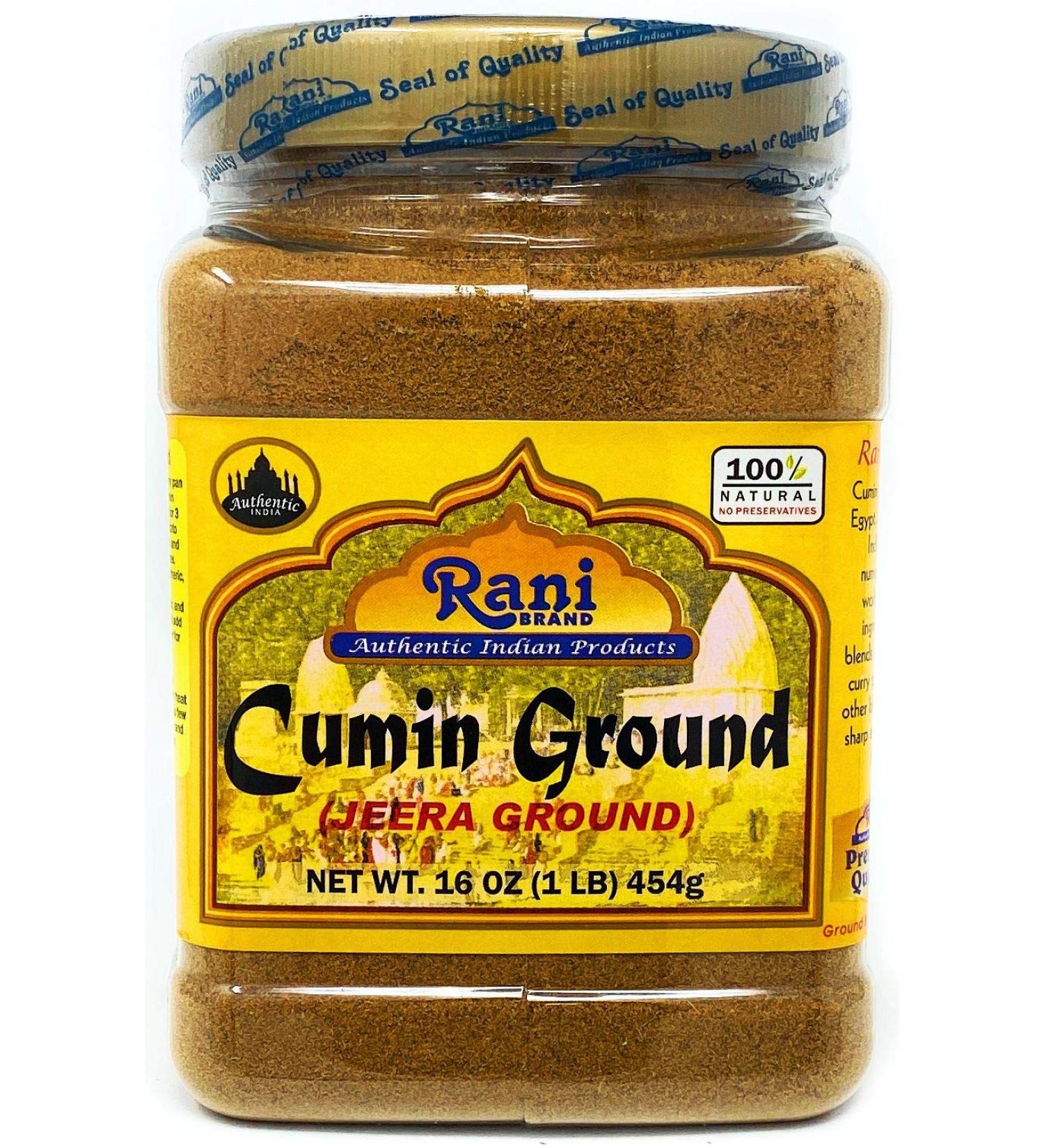 Rani Cumin (Jeera) Powder Spice 16oz (1lb) 454g PET Jar - All Natural, Vegan, Gluten-Friendly, NON-GMO - Indian Origin - 1lb Pack - Buy Online on GoSupps.com