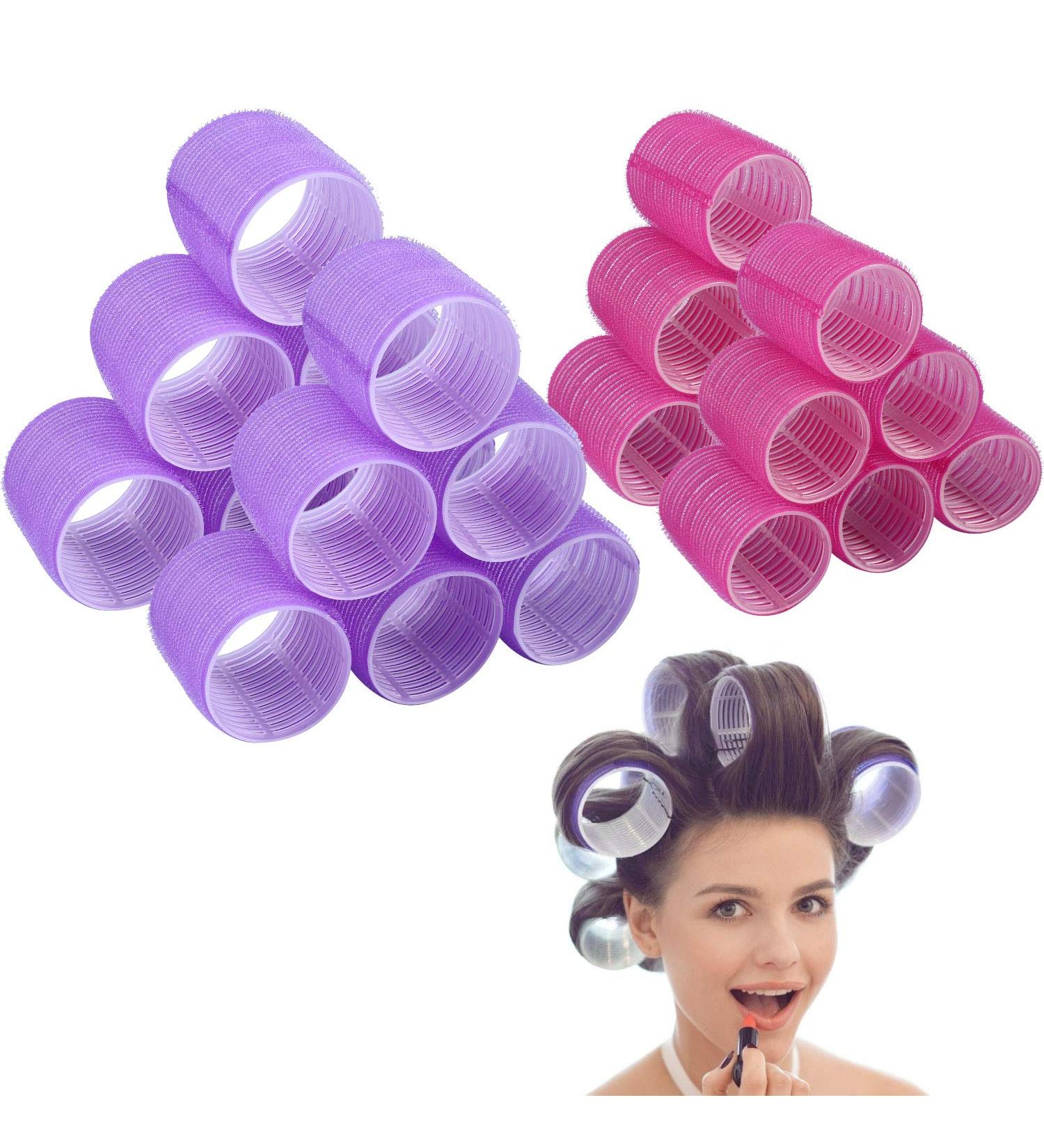 Jumbo Size Self Grip Hair Roller Set - Salon Hair Dressing Curlers - 24 Pack Assortment - Buy Online on GoSupps.com