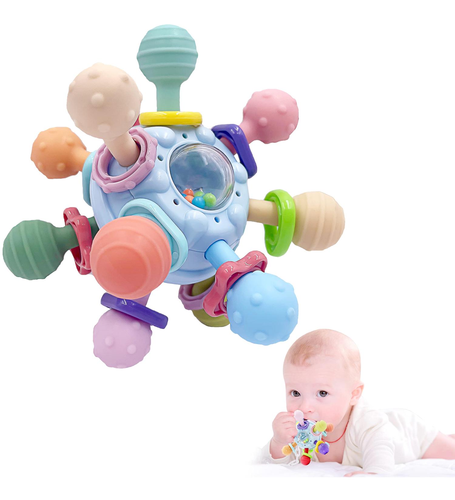 Baby Sensory Teething Toys for Babies 0-12 Months - Teething Ball for Infant Boys and Girls (Blue) - Buy Online on GoSupps.com