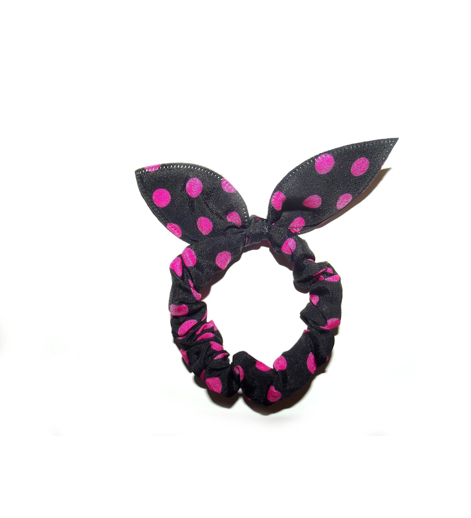 Hair tie with bow dotted (blackpink)