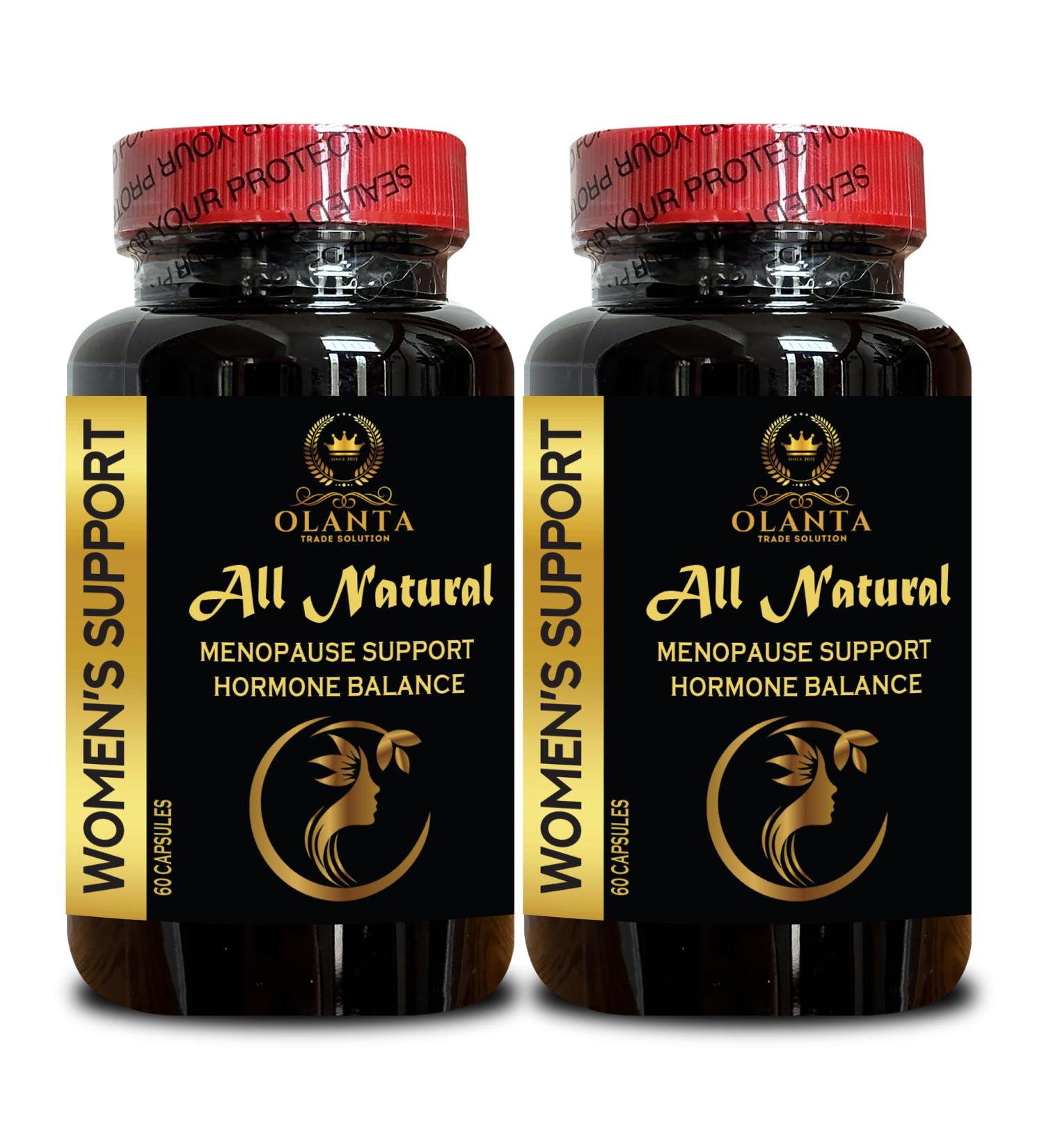 OLANTA TRADE SOLUTION Menopause Support Supplement - Menopause Double Strength Menopause Supplements for Women Wild yam Root Powder Organic Advanced Perimenopause Support - 2 Bottles 120 Capsules