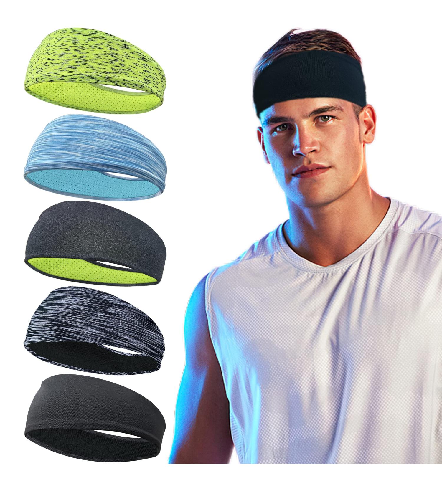 Midodo Sport Headband for Men - 5 Pack Yoga Running Cycling & Basketball Moisturizing Workout Bands - Buy Online on GoSupps.com