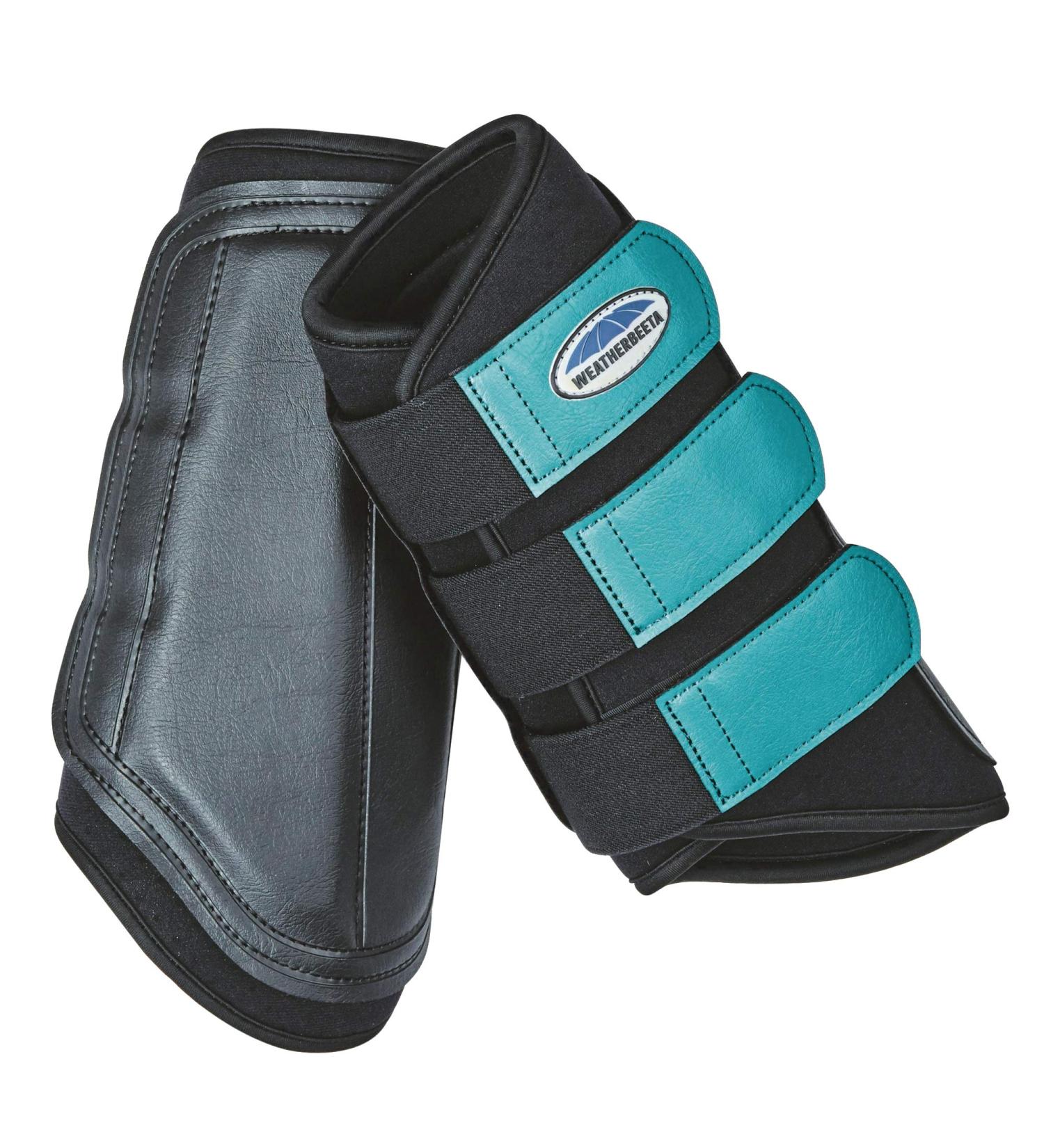 Weatherbeeta Single Lock Brushing Boots (Cob) (Black/Turquoise) - Buy Online on GoSupps.com
