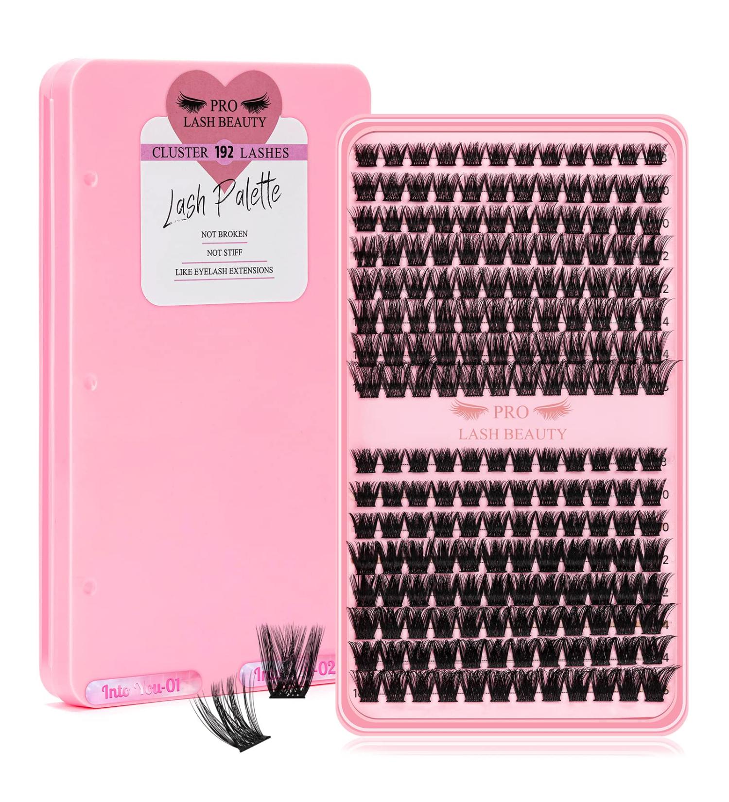 192 Pcs Lash Clusters 2 Styles Mixed Cluster Lashes DIY Eyelash Extensions Eyelash Cluster Extension DIY Individual Lashes Super Thin Band Soft and Easy to Wear (Into You-01+Into You-02 D-Mix) 8-16mix(192PCS)D Curl Into You-01+Into You-02 - Buy Online on GoSupps.com