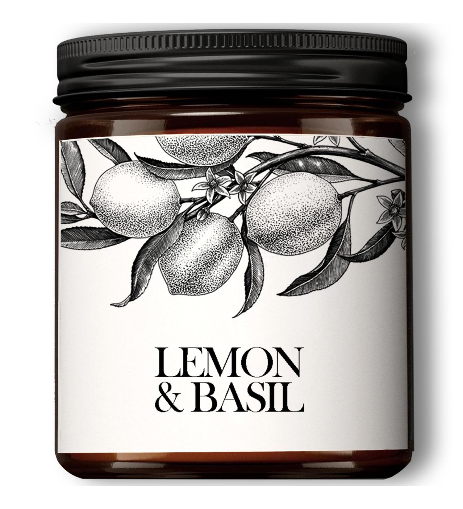 Scented Candle Gifts for Women | Lemon & Basil Soy Candle | Aromatherapy Candle in Black Jar | Unique Birthday Gift Ideas for Her - Buy Online on GoSupps.com