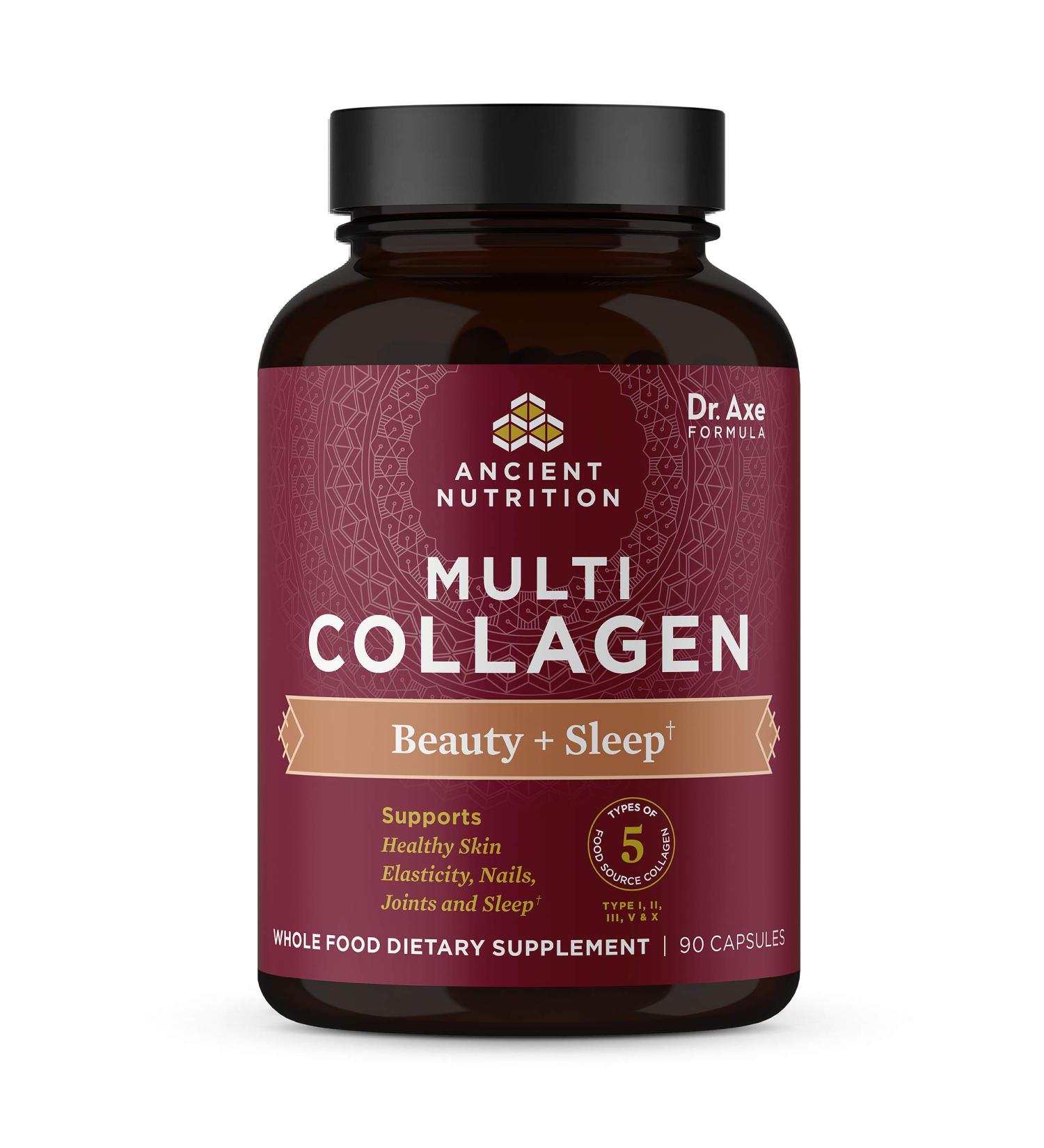 Dr. Axe Multi Collagen Beauty + Sleep - 90 Capsules for Radiant Skin - Buy Online on GoSupps.com